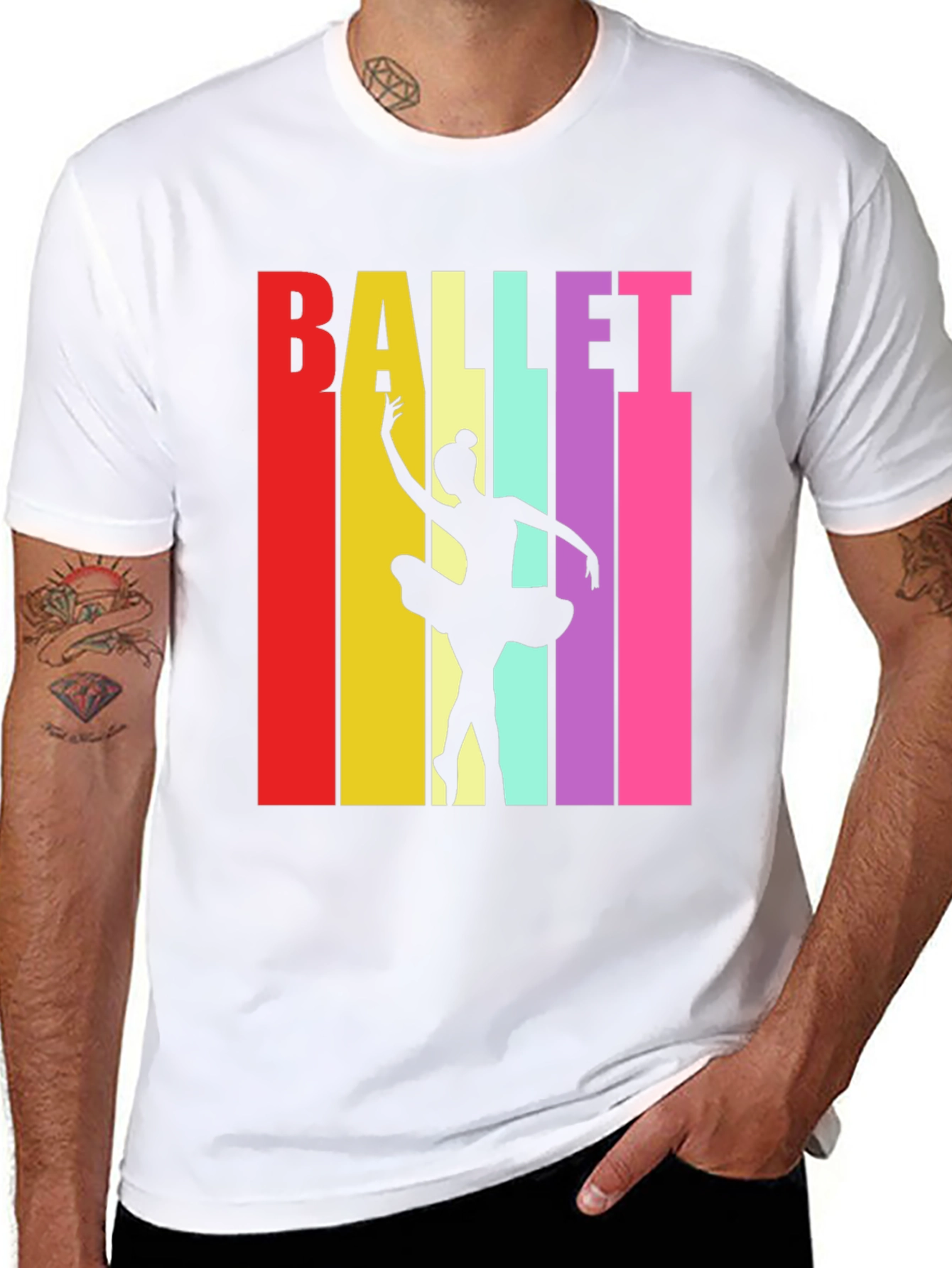Retro Ballet Dancer T-Shirt - Black