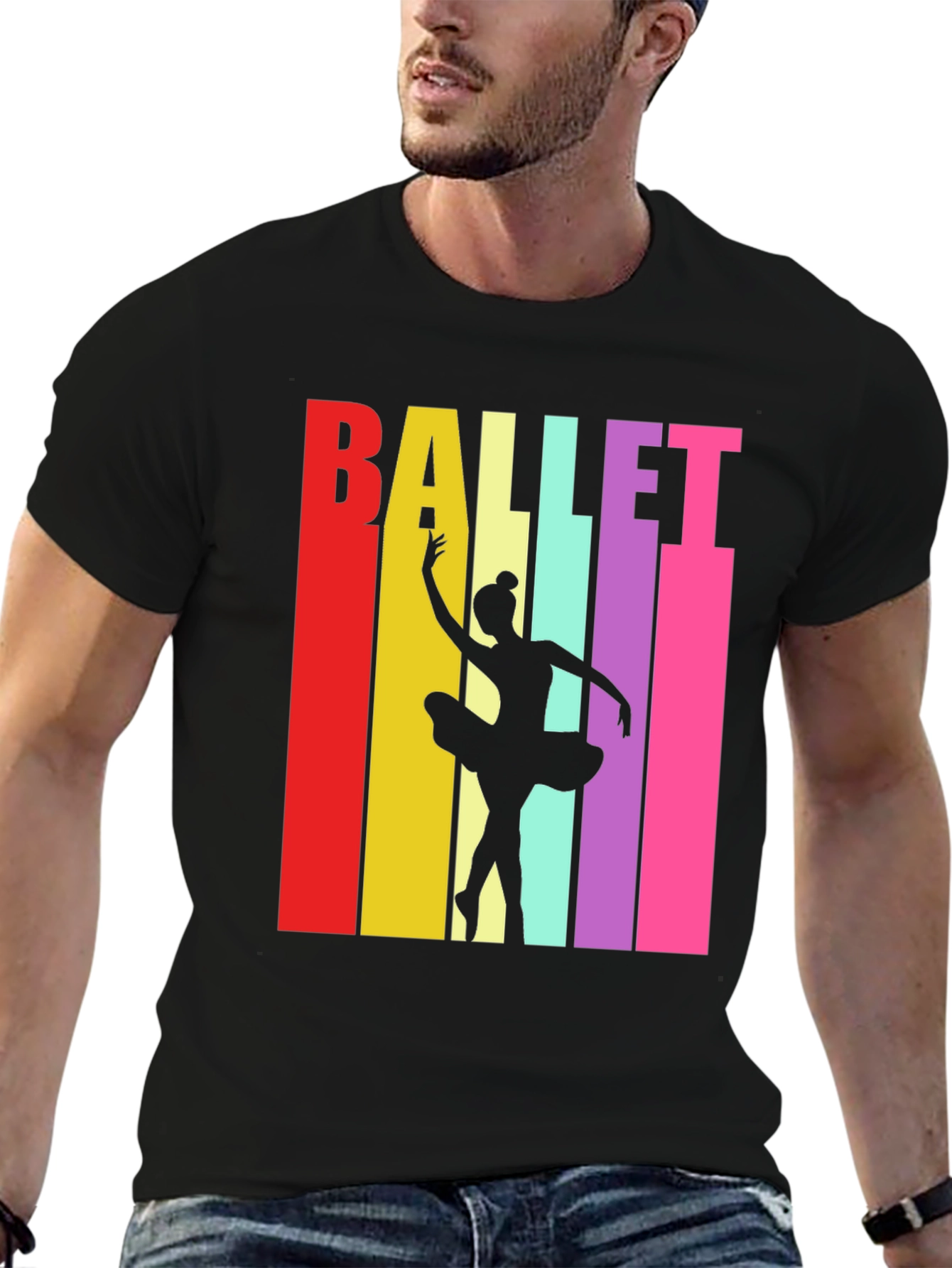 Retro Ballet Dancer T-Shirt - Black