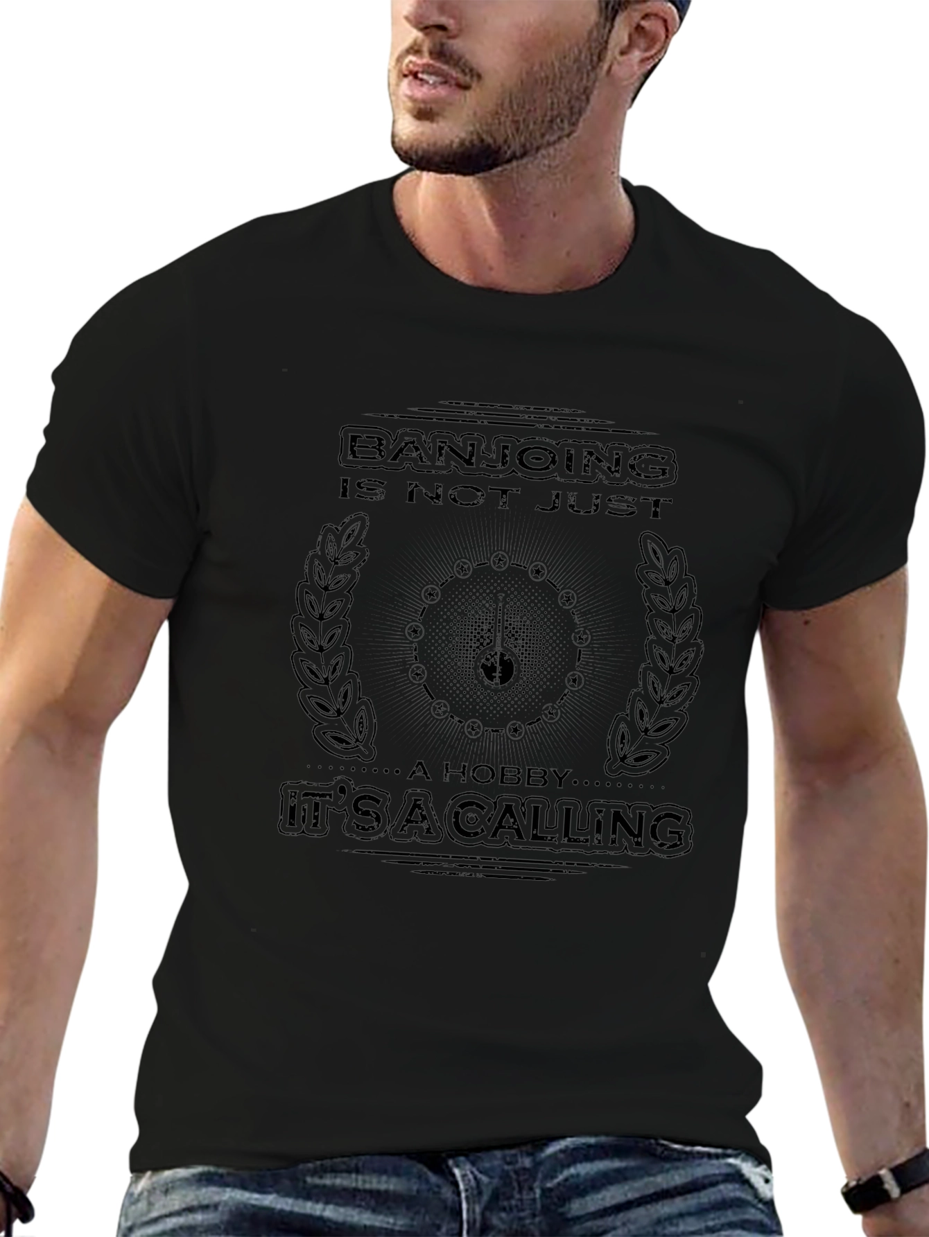 Banjoing Calling Graphic Tee - Black