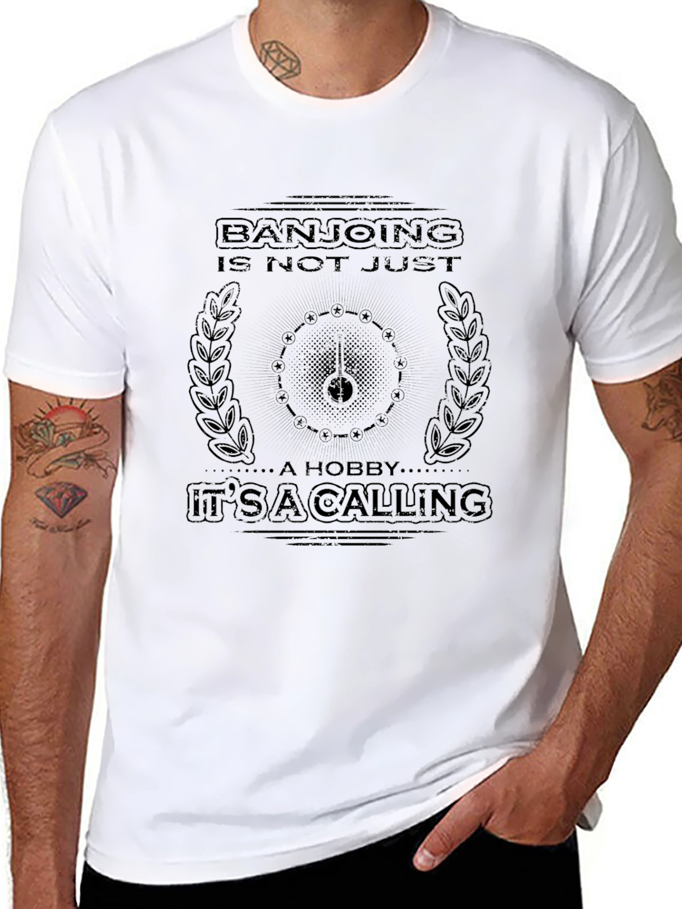 Banjoing Calling Graphic Tee - Black