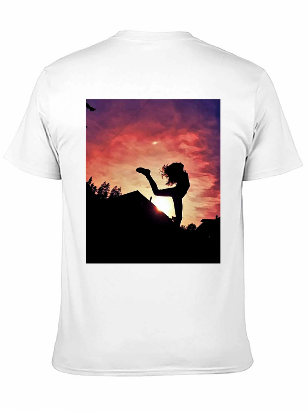 Silhouette Sunset Graphic Tee - Black Cotton Blend