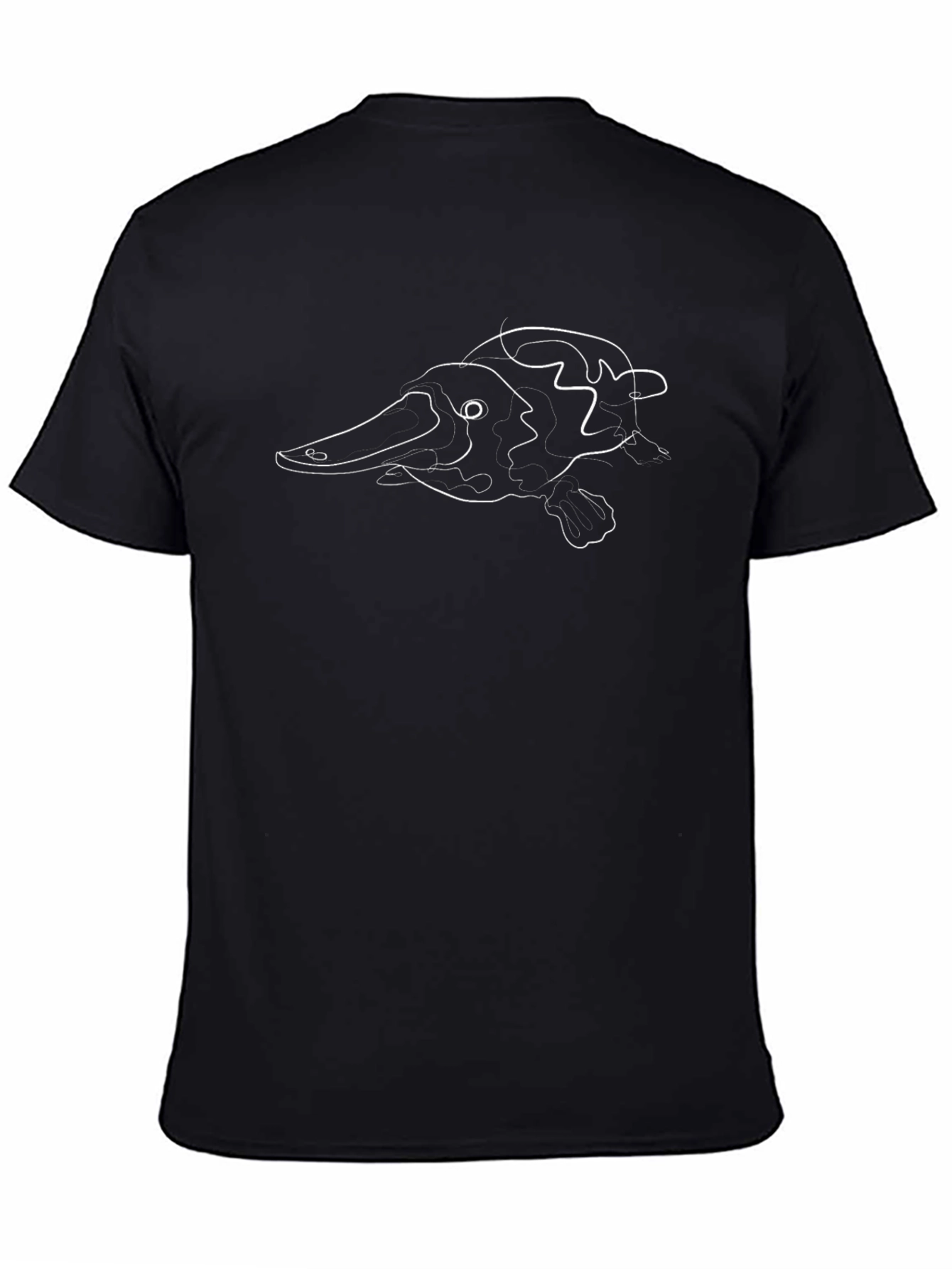Platypus Line Art Black T-Shirt - Modern Minimalist Design