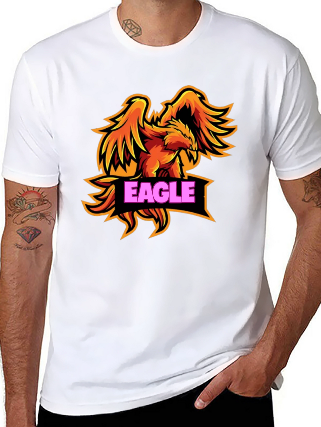 Eagle Graphic Black T-Shirt for Men