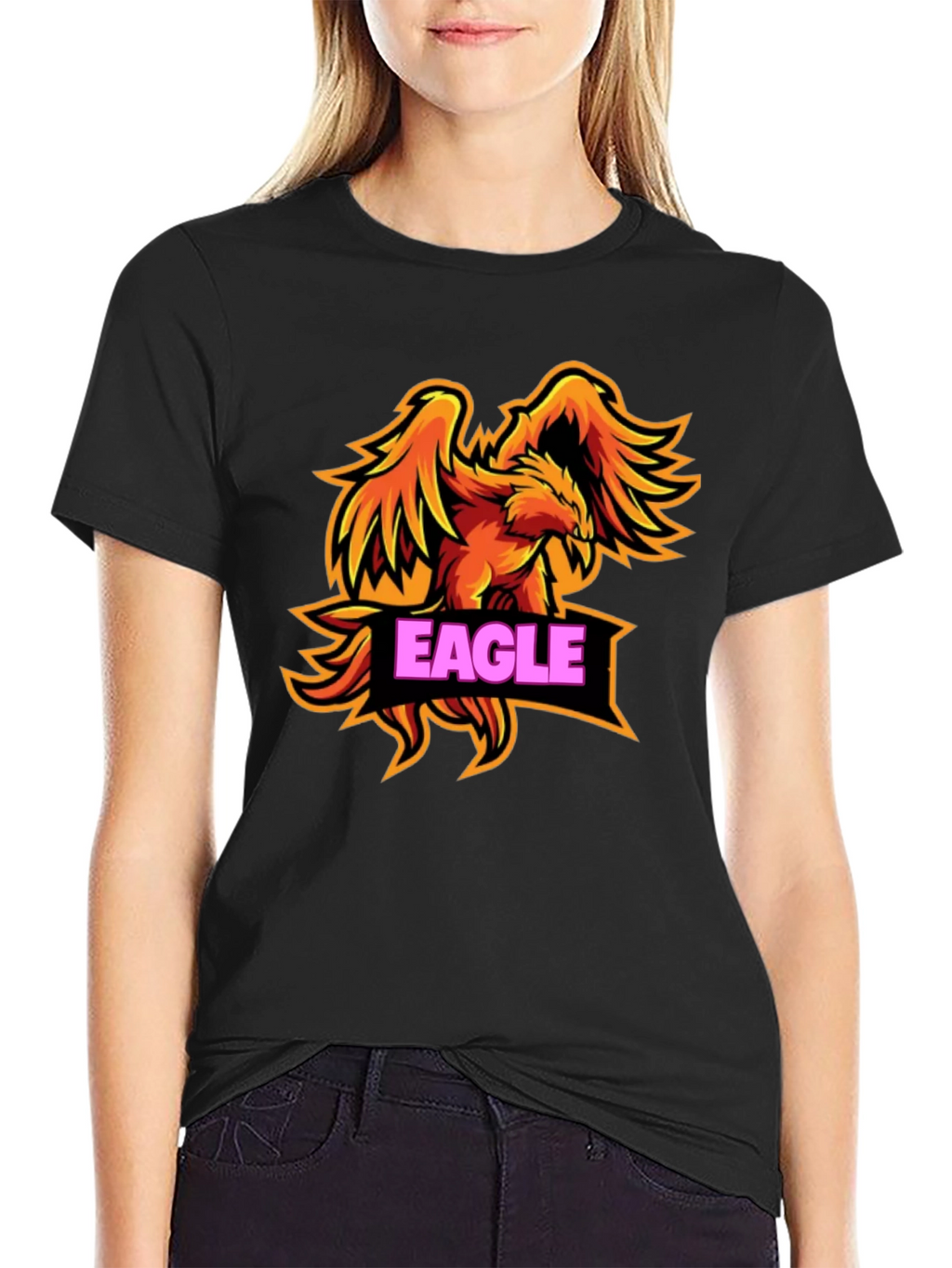 Eagle Graphic Black T-Shirt for Men