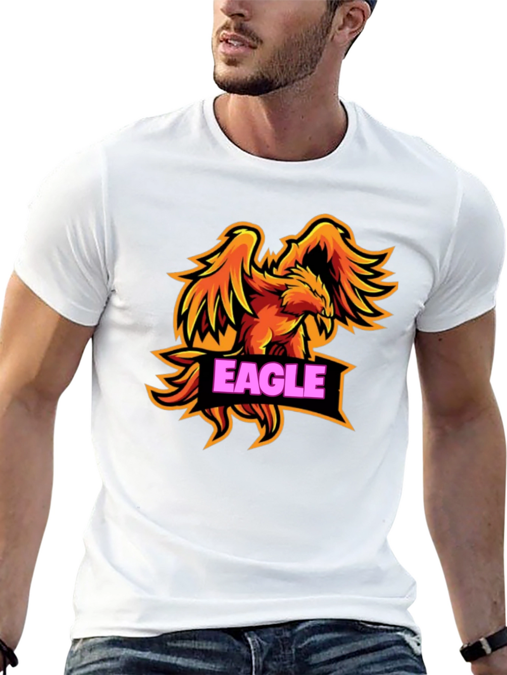 Eagle Graphic Black T-Shirt for Men