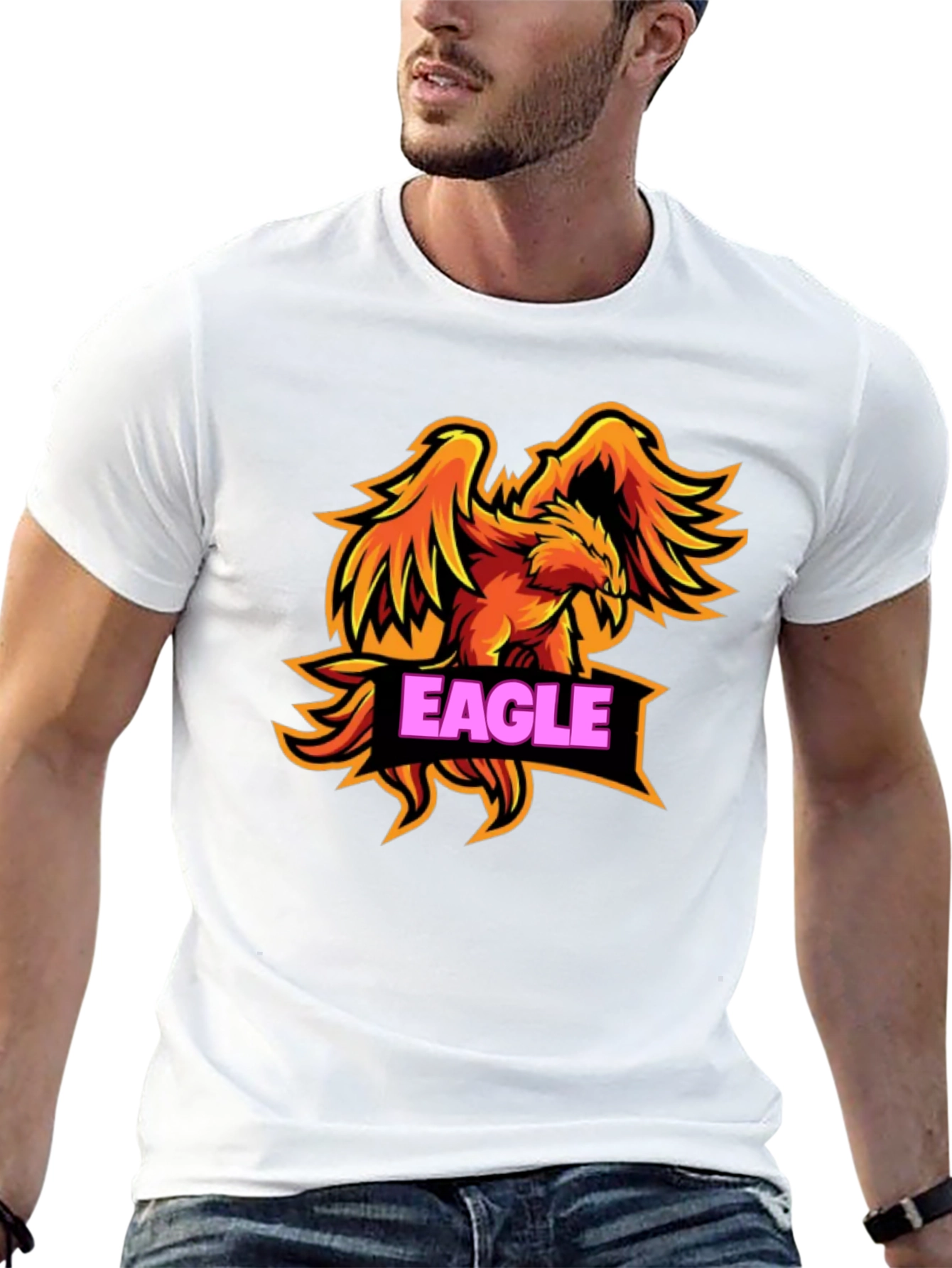 Eagle Graphic Black T-Shirt for Men