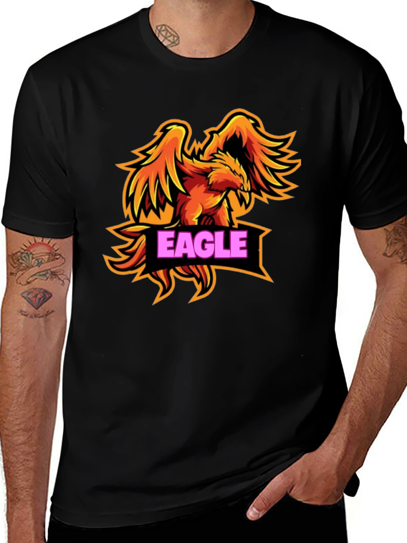 Eagle Graphic Black T-Shirt for Men