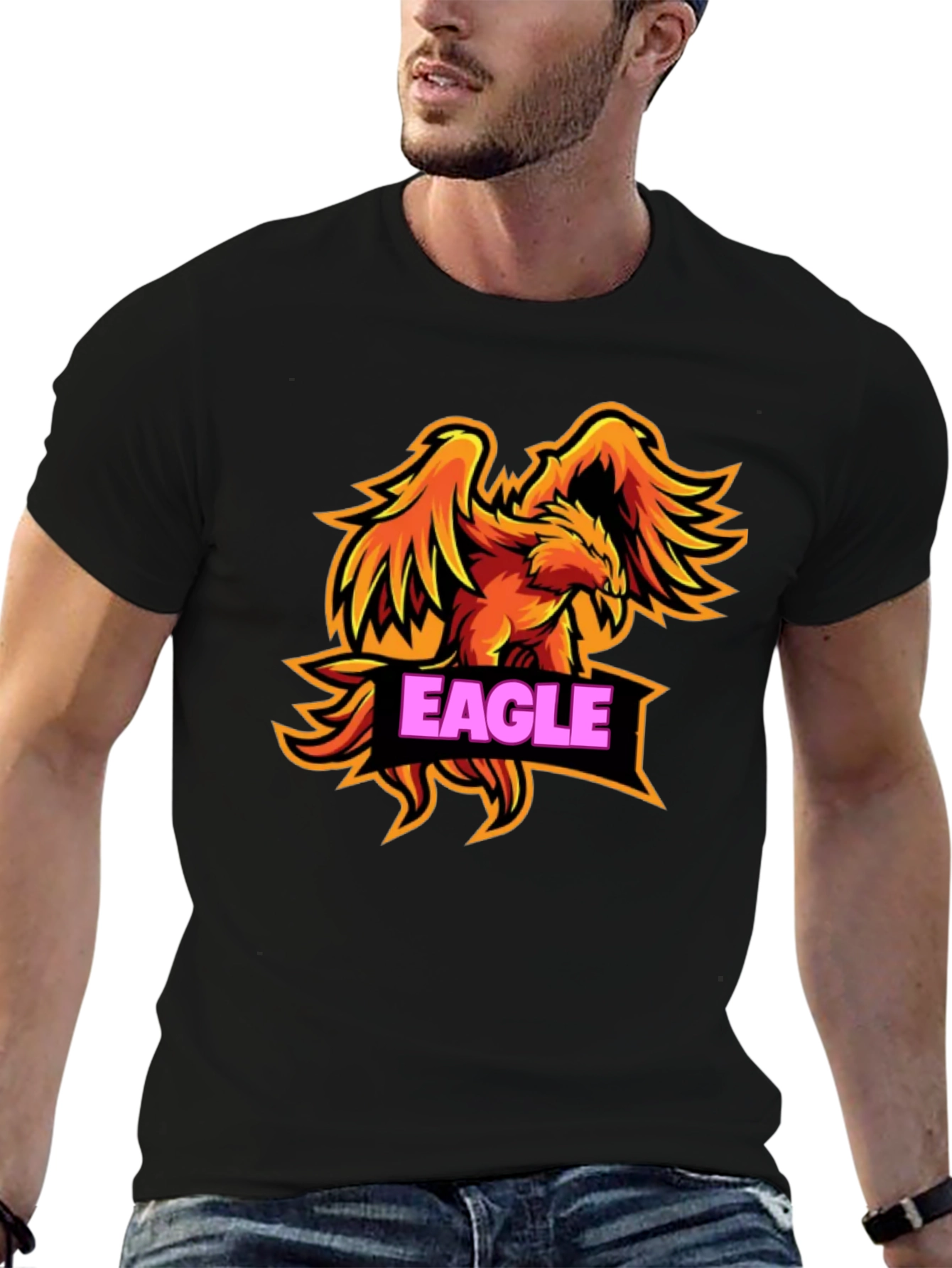 Eagle Graphic Black T-Shirt for Men