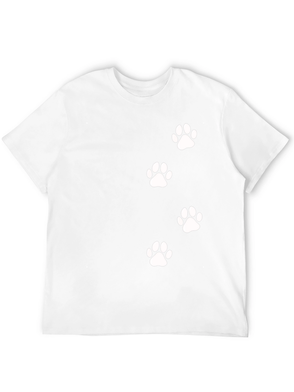 Paw Print Graphic Tee - Black Casual T-Shirt