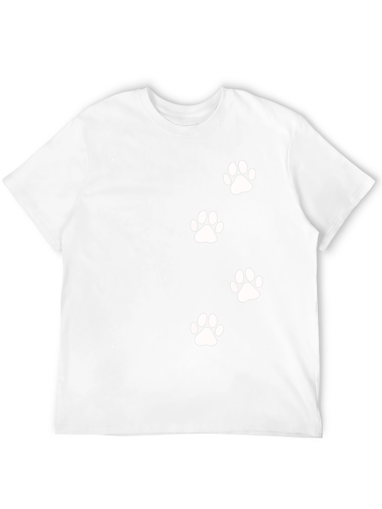 Paw Print Graphic Tee - Black Casual T-Shirt