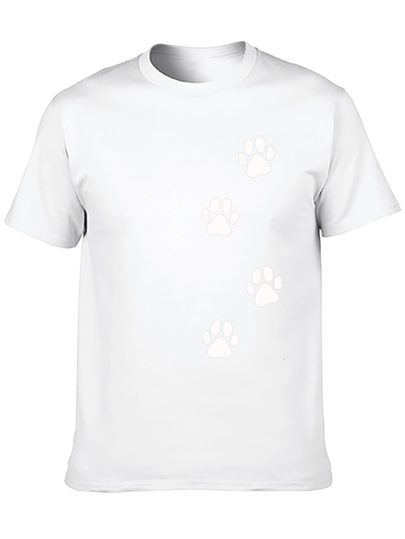 Paw Print Graphic Tee - Black Casual T-Shirt