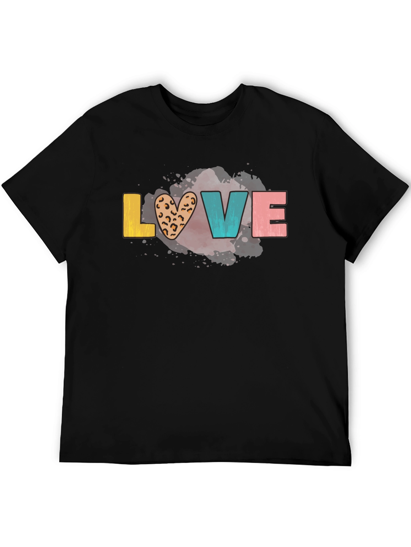 LOVE Graphic Tee - Trendy Leopard Print Heart