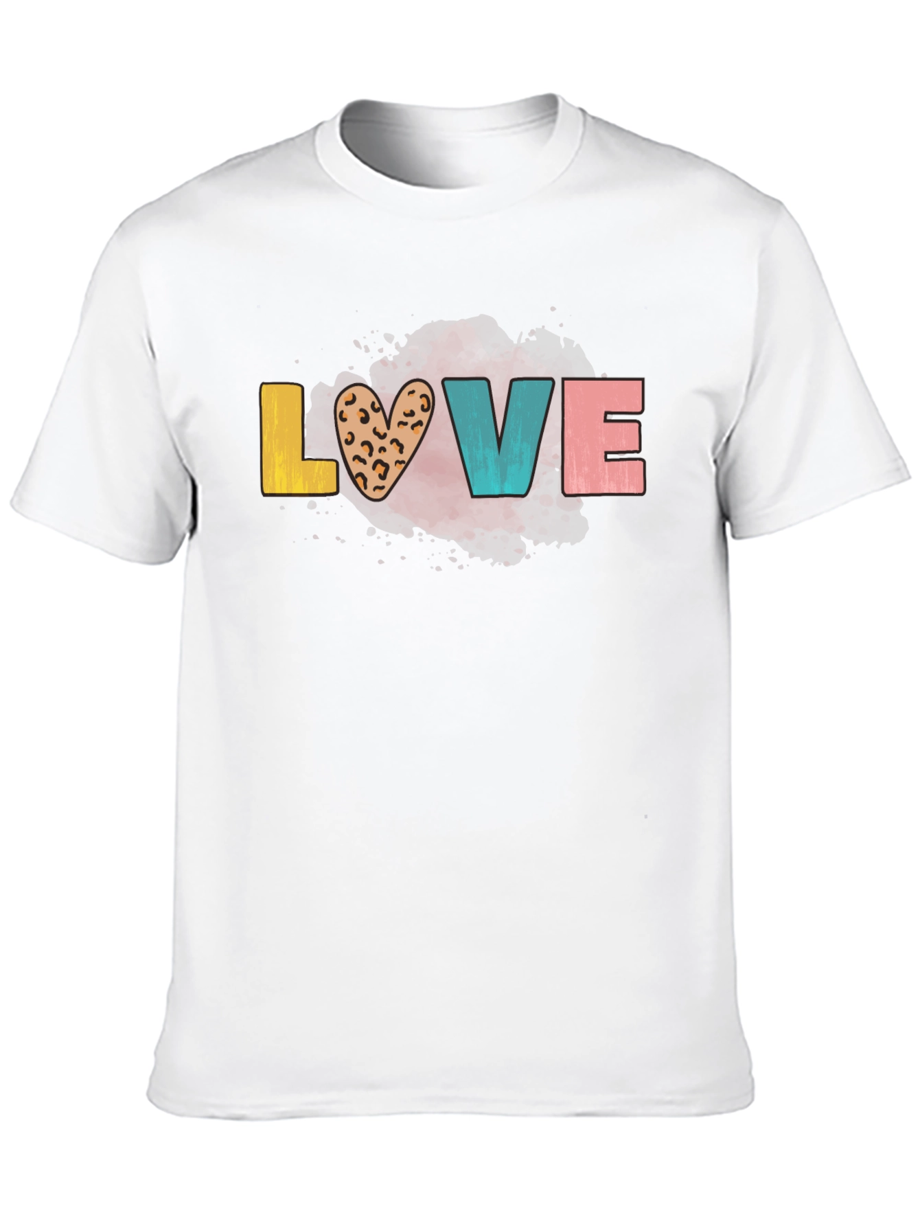LOVE Graphic Tee - Trendy Leopard Print Heart