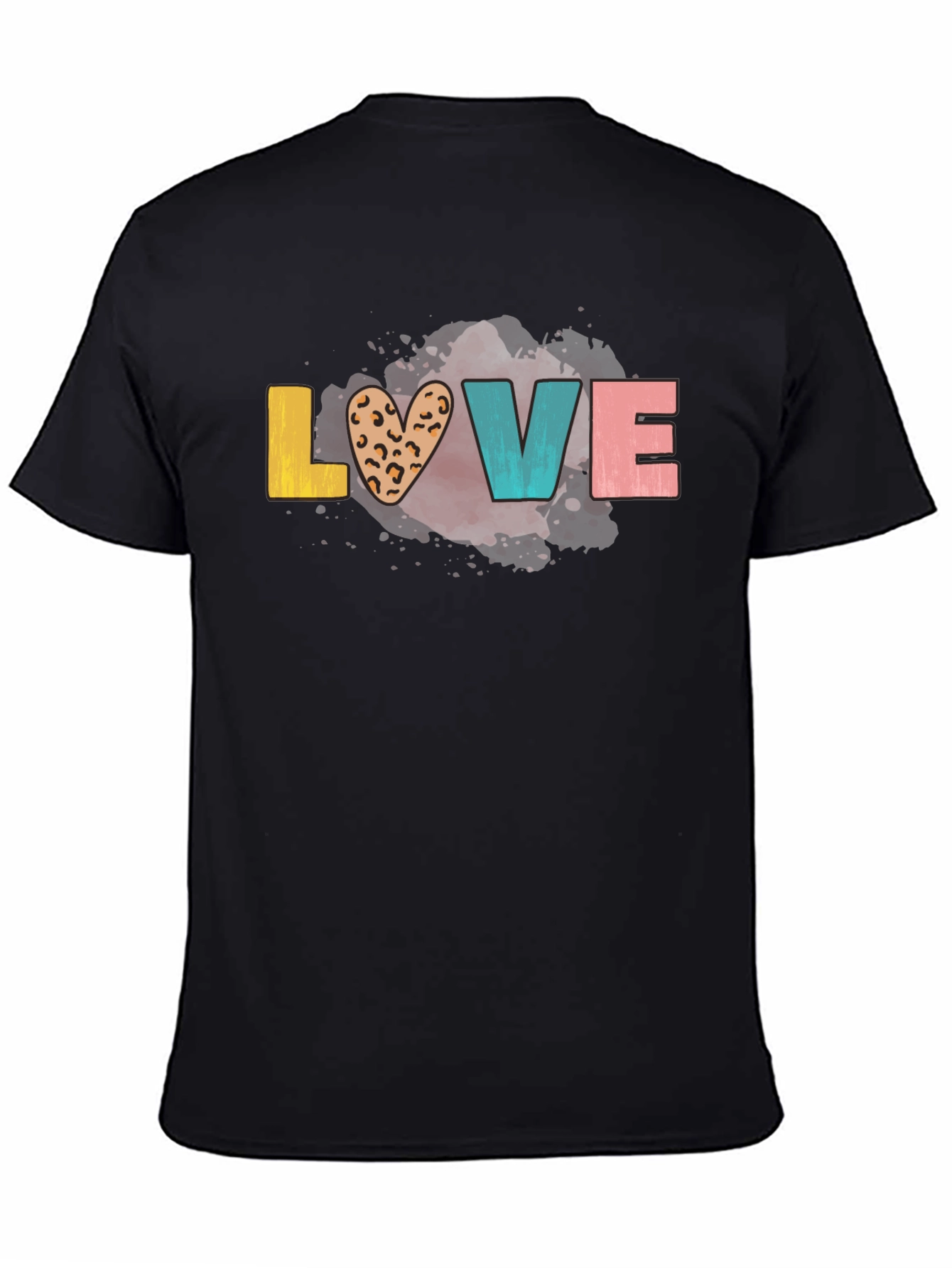 LOVE Graphic Tee - Trendy Leopard Print Heart