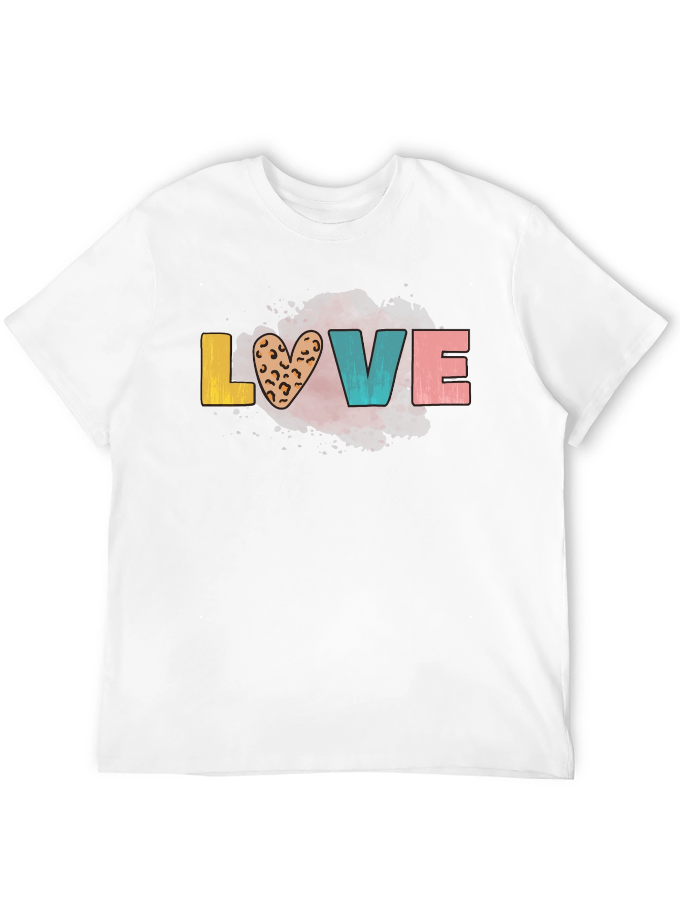 LOVE Graphic Tee - Trendy Leopard Print Heart