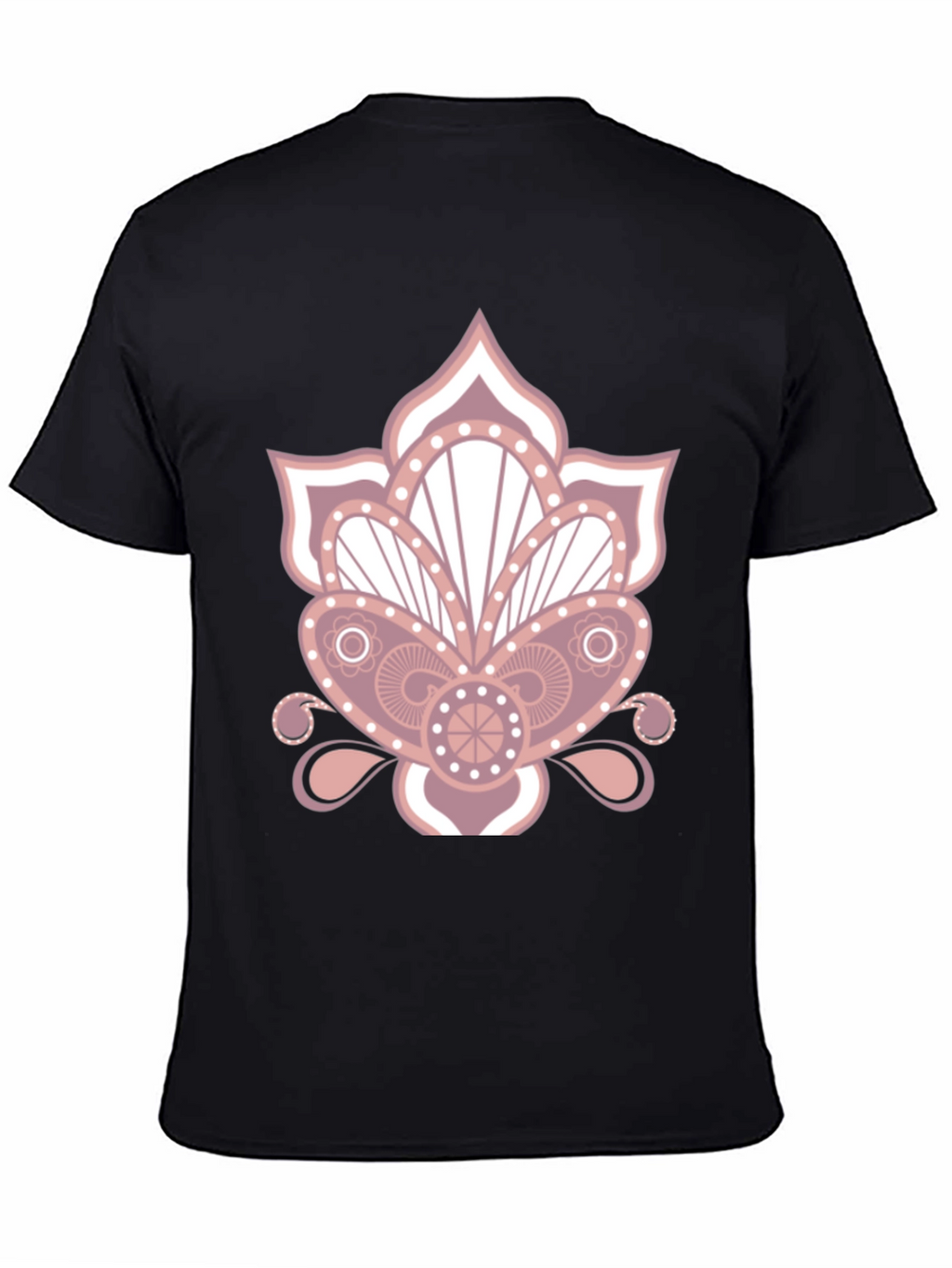 Floral Mandala Graphic Print Black T-Shirt