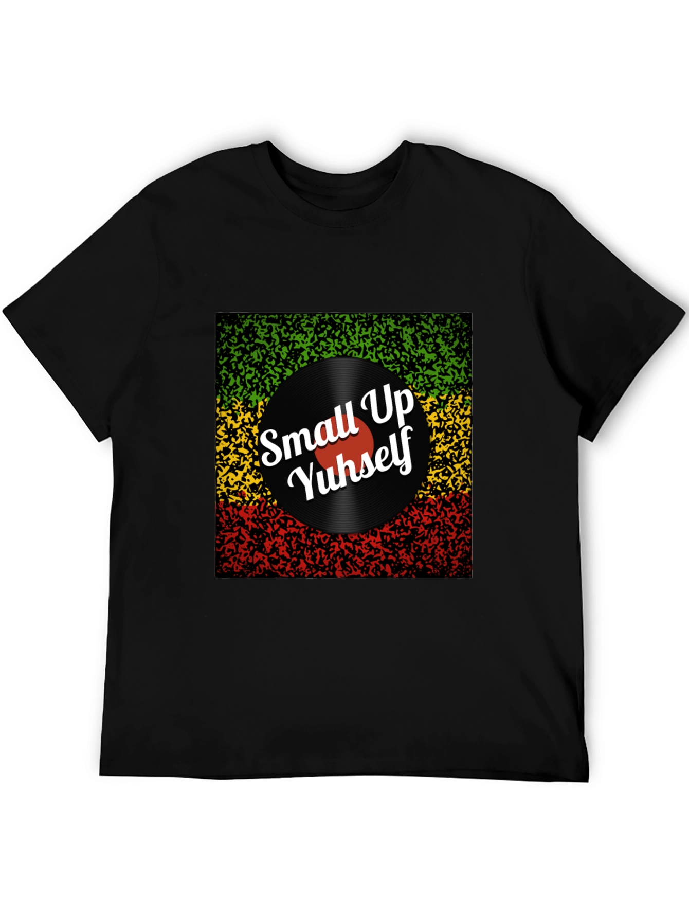 Rasta Vinyl T-Shirt - Small Up Yuhself