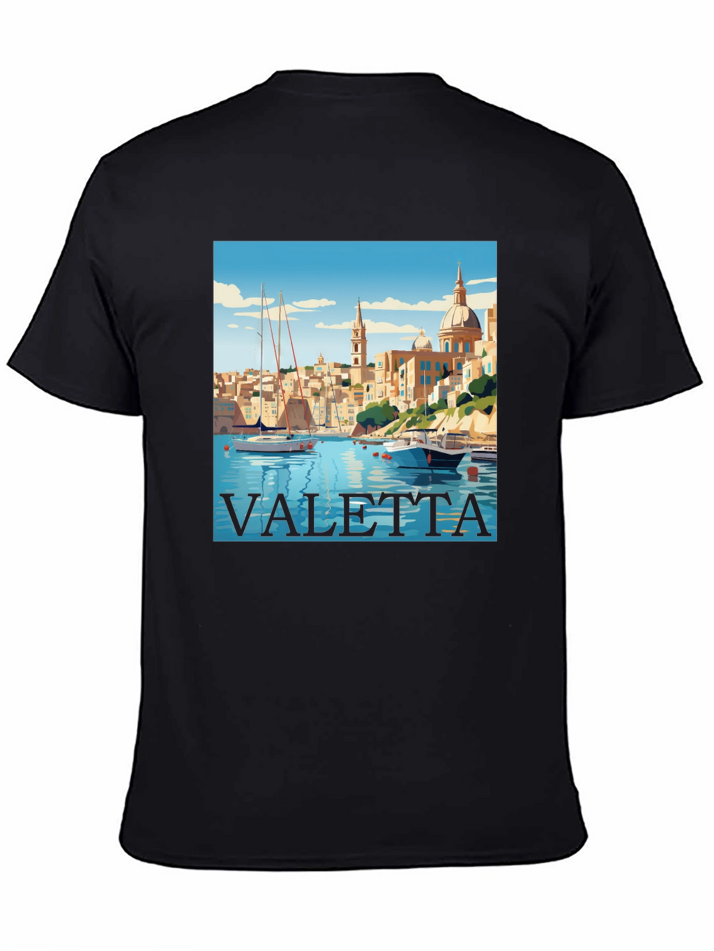Valetta Malta Graphic T-Shirt - Black