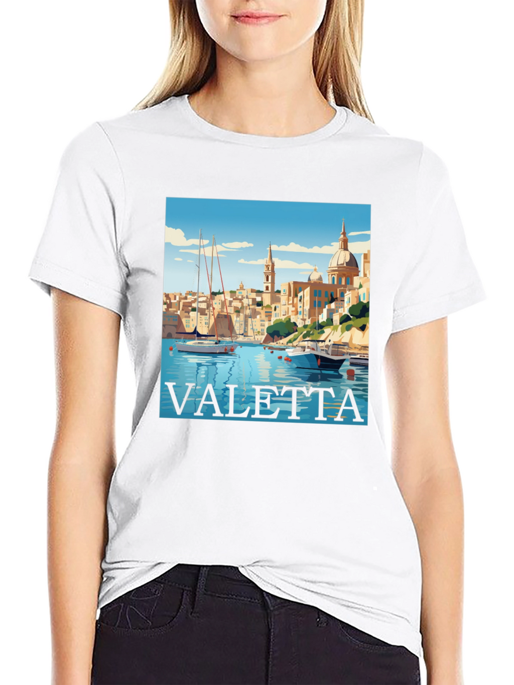 Valetta Malta Graphic T-Shirt - Black