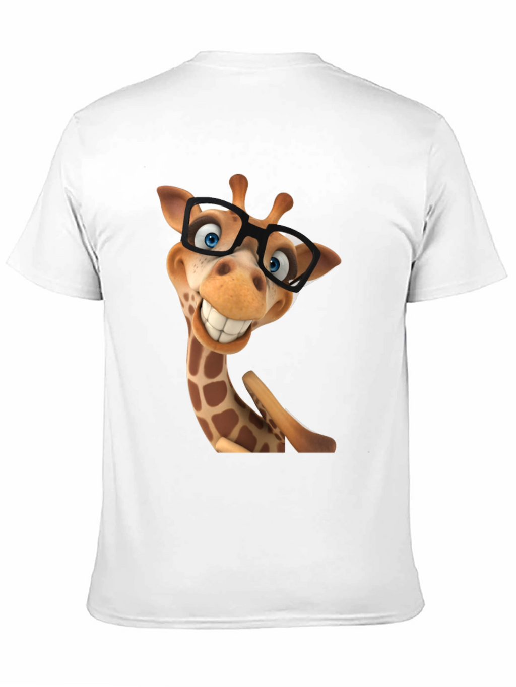 Funny Giraffe in Glasses Graphic Tee - Black T-Shirt