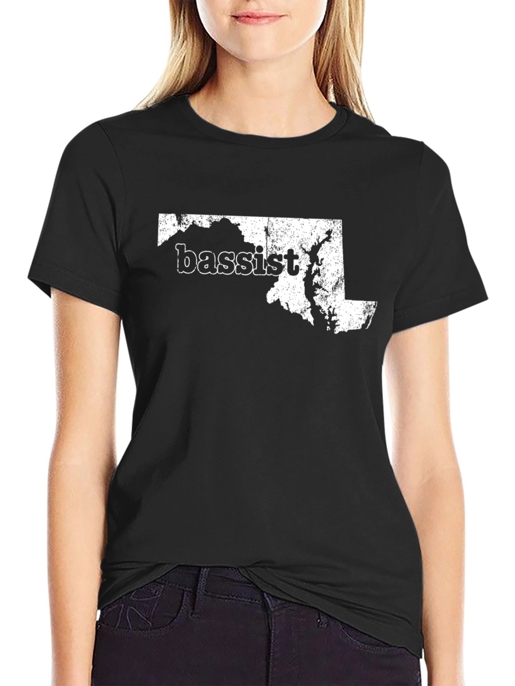 Maryland Bassist T-Shirt - Distressed Design