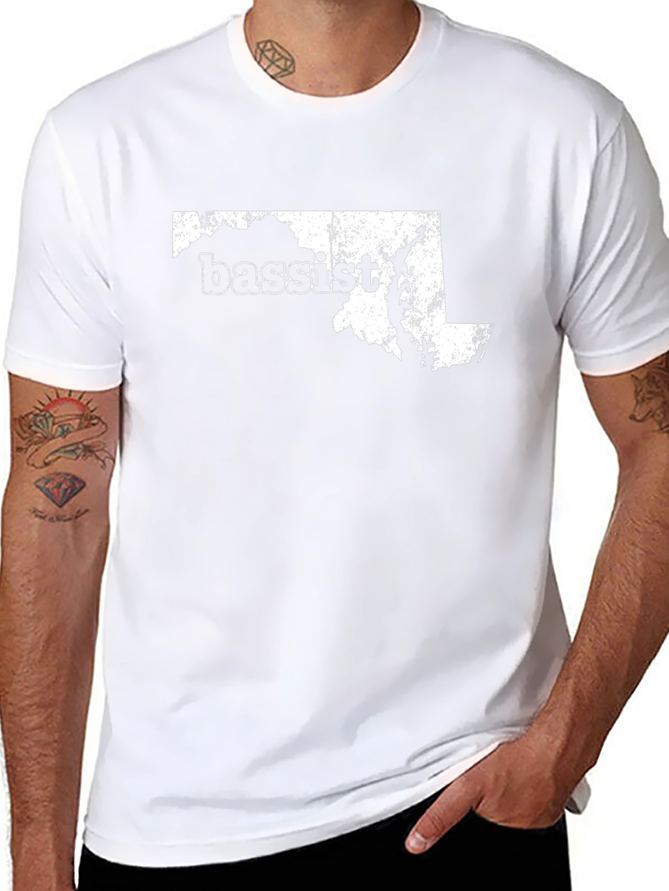 Maryland Bassist T-Shirt - Distressed Design