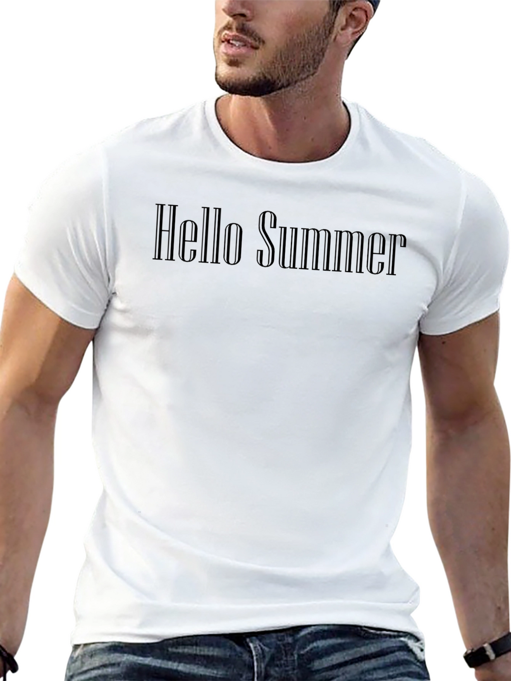 Mens Hello Summer Graphic Tee - Black