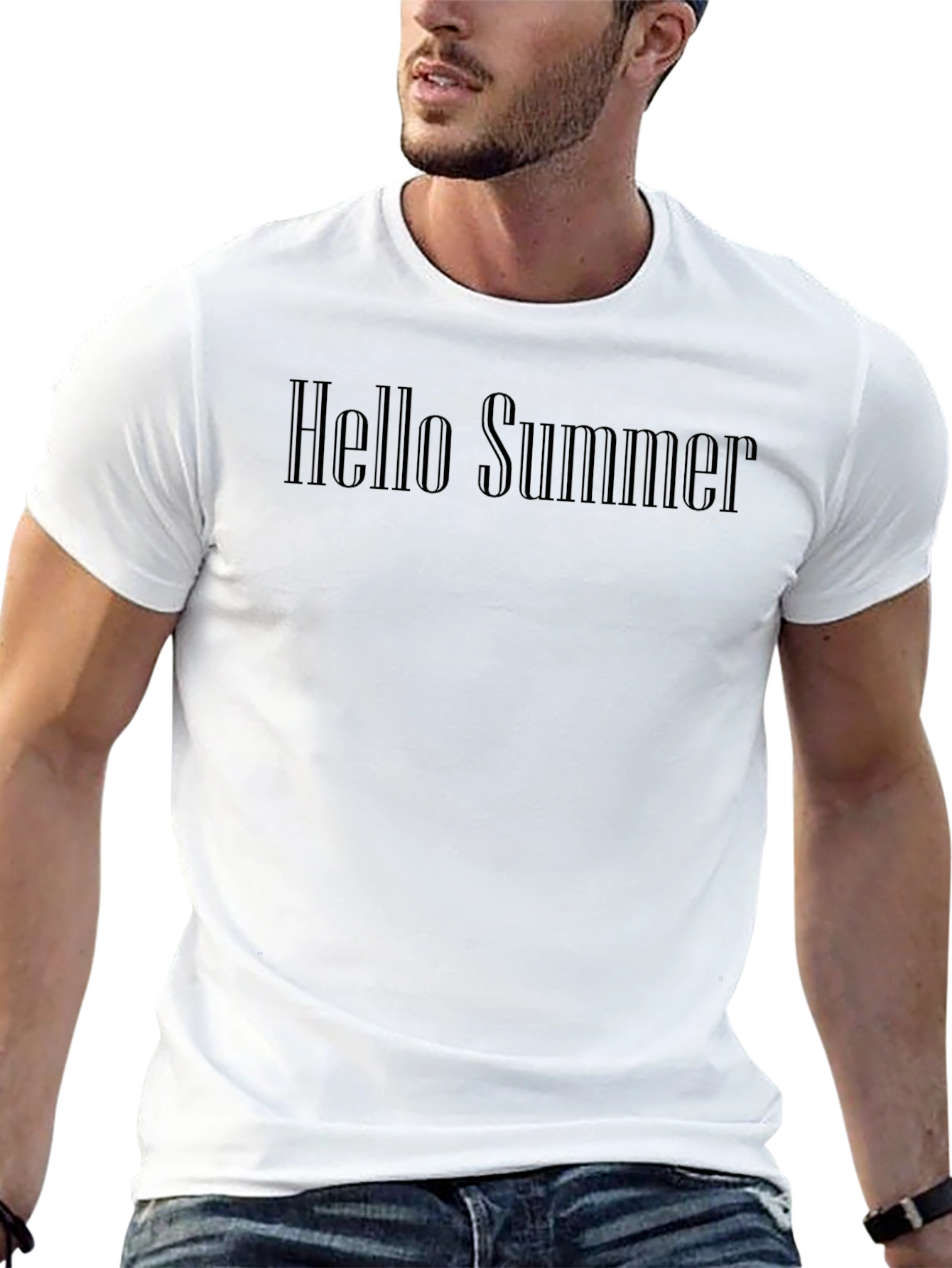 Mens Hello Summer Graphic Tee - Black