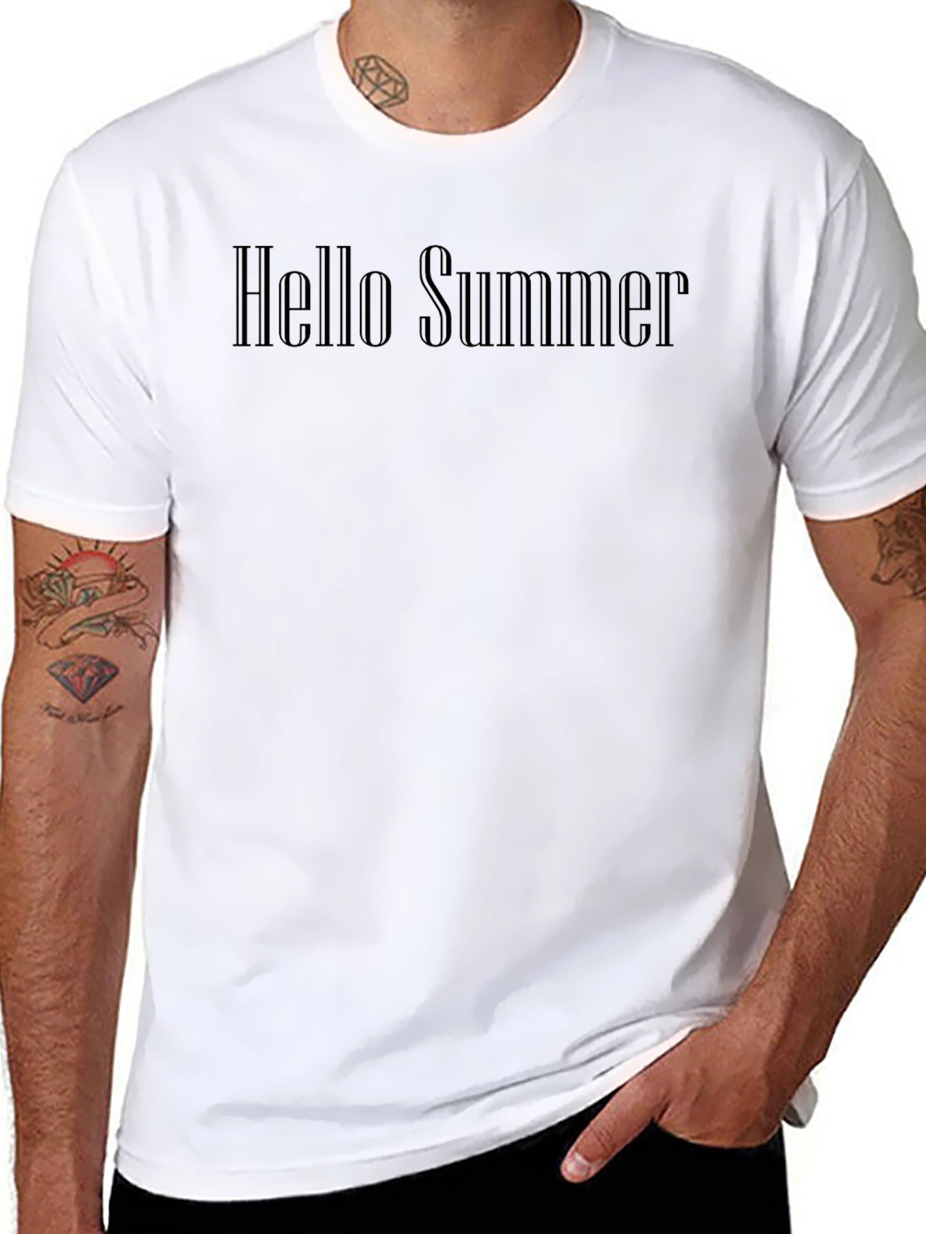 Mens Hello Summer Graphic Tee - Black