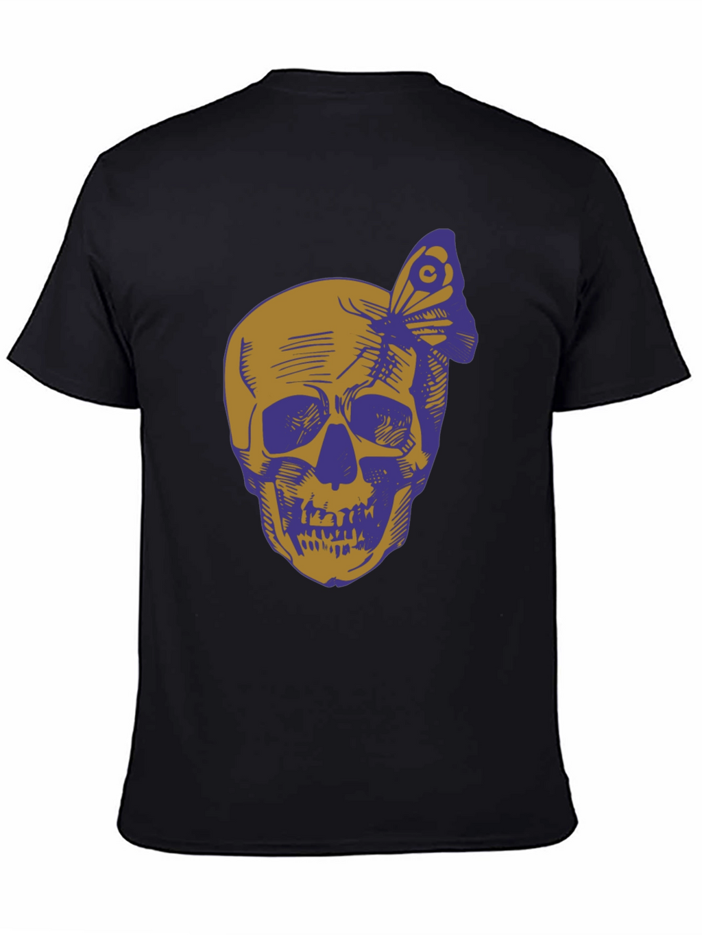Skull & Butterfly Graphic Tee - Black