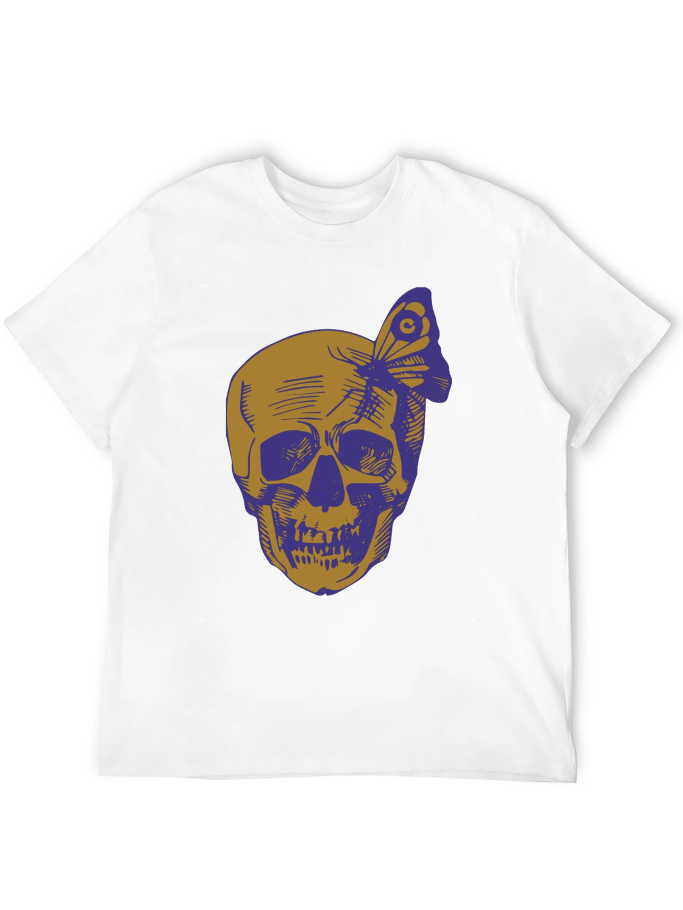Skull & Butterfly Graphic Tee - Black