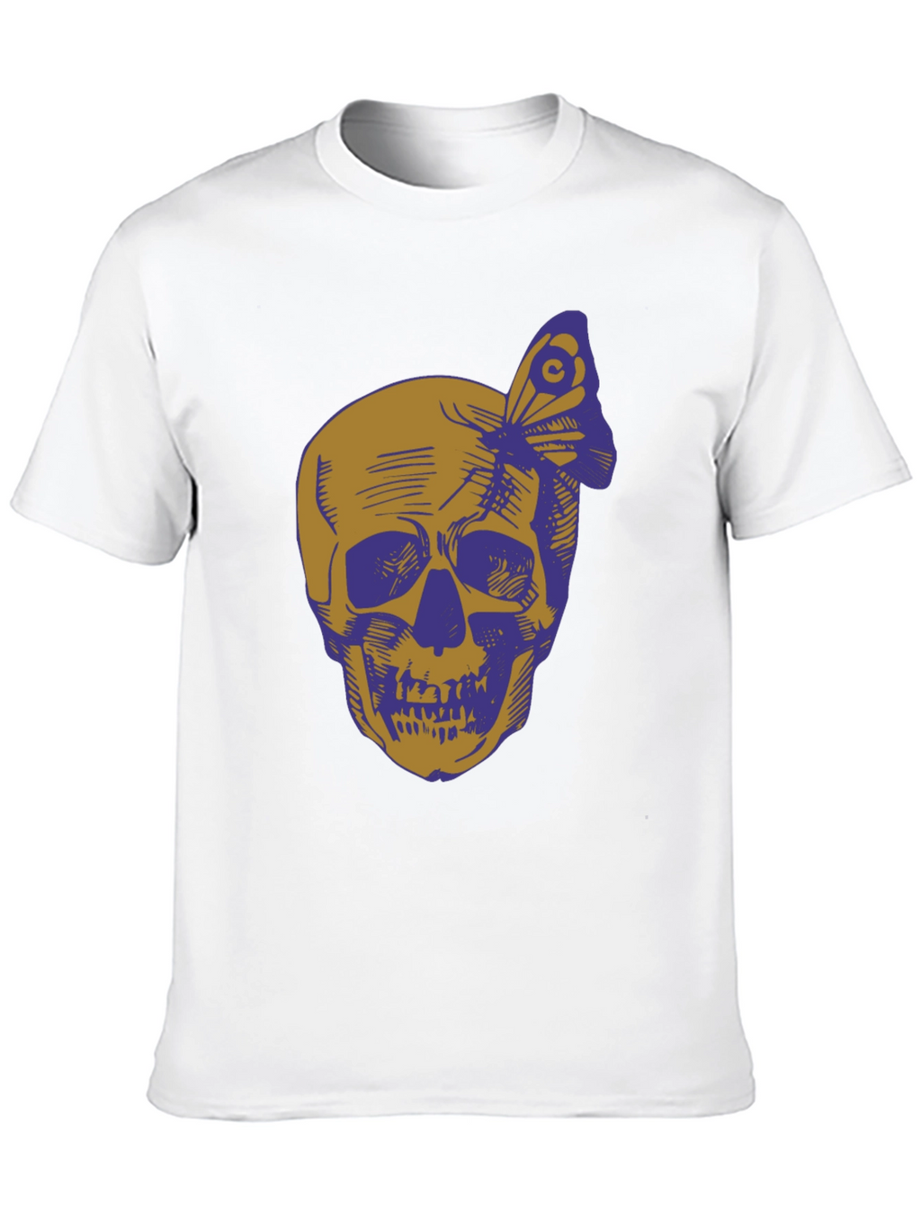 Skull & Butterfly Graphic Tee - Black