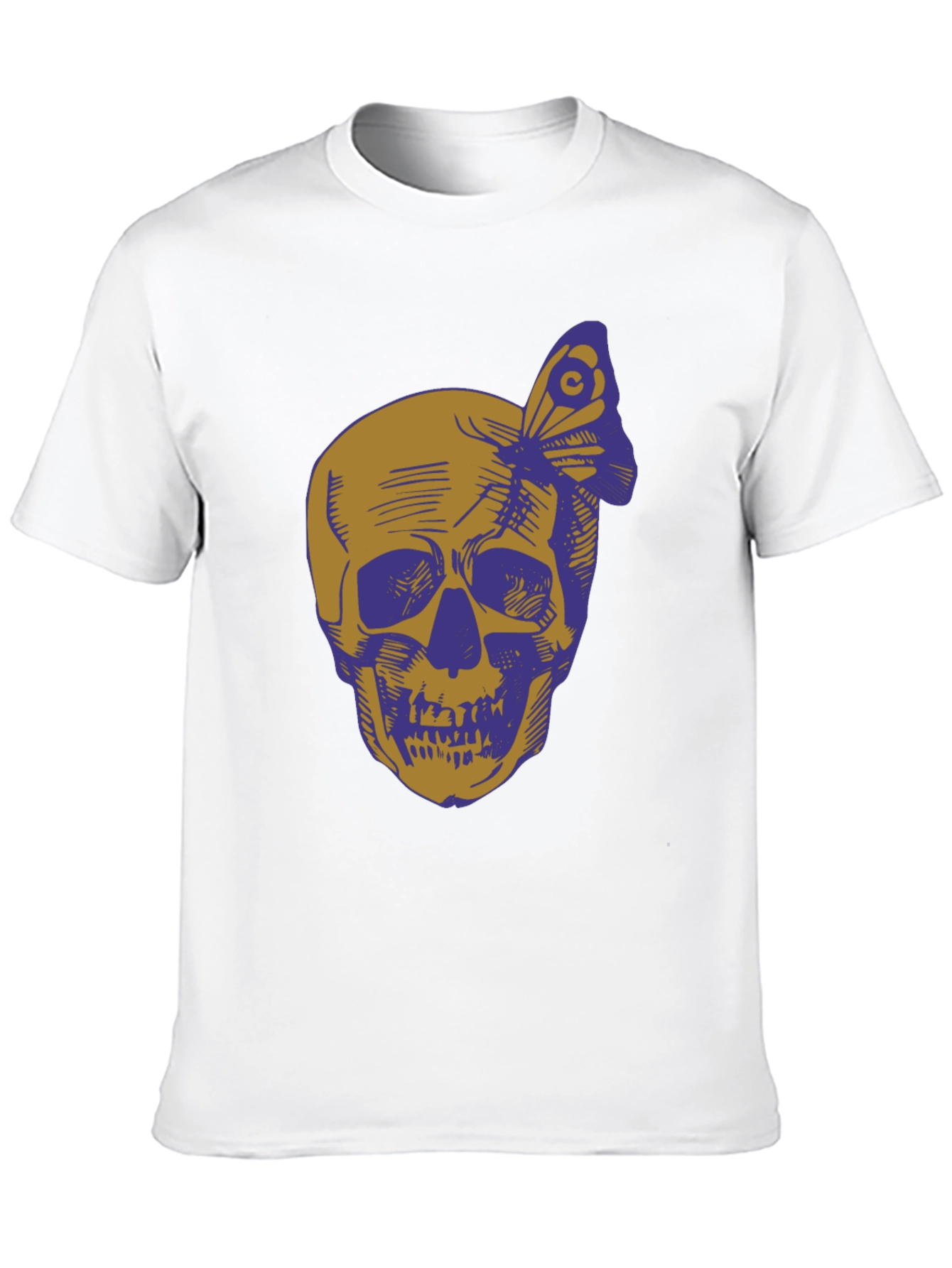 Skull & Butterfly Graphic Tee - Black