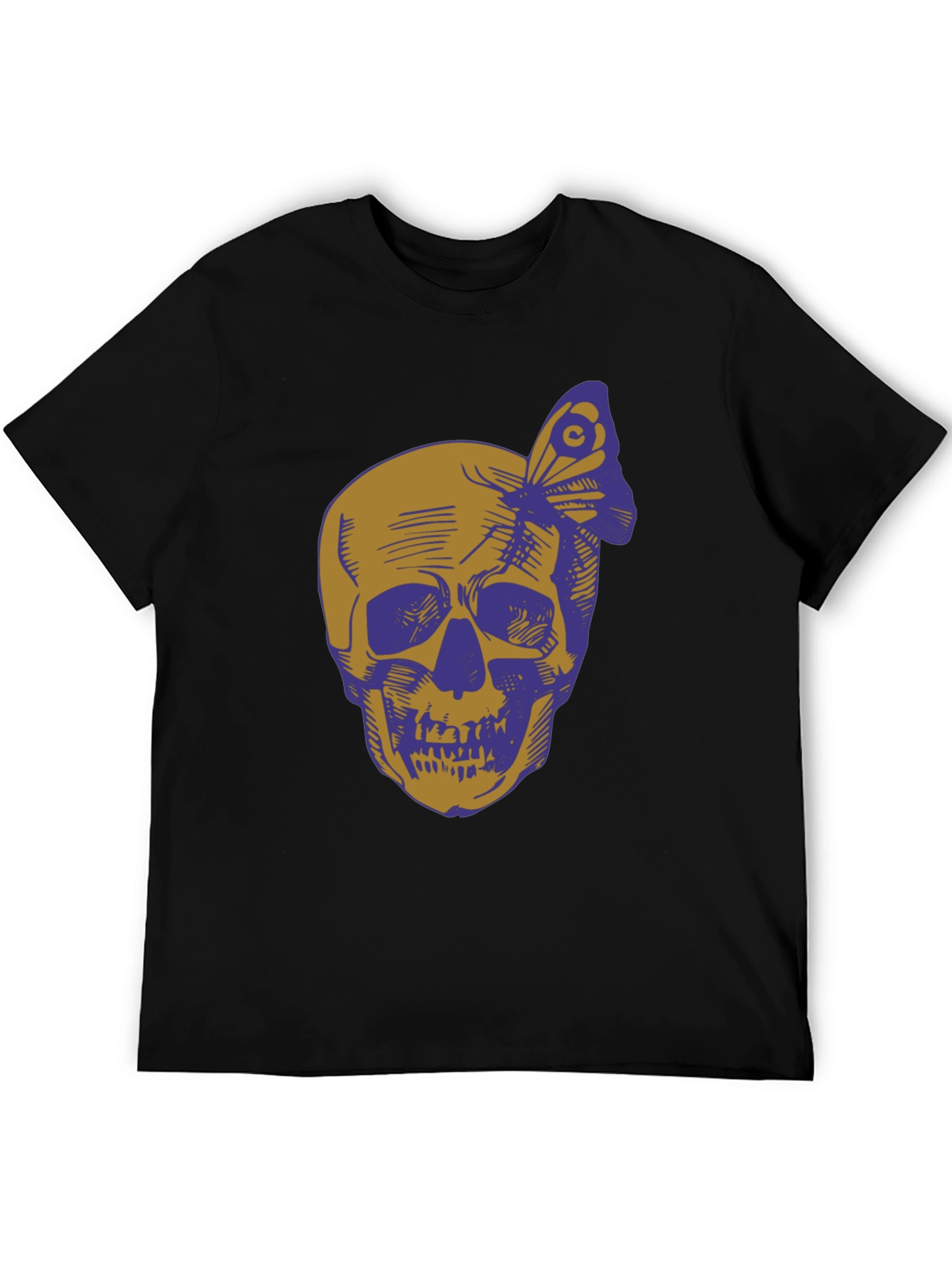 Skull & Butterfly Graphic Tee - Black