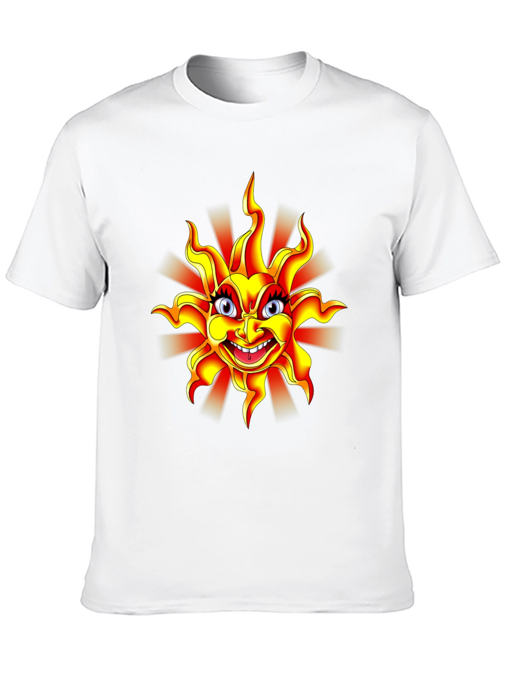 Cartoon Sun Graphic Black T-Shirt