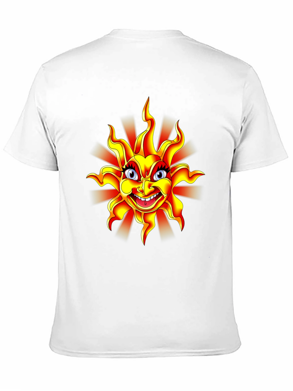 Cartoon Sun Graphic Black T-Shirt