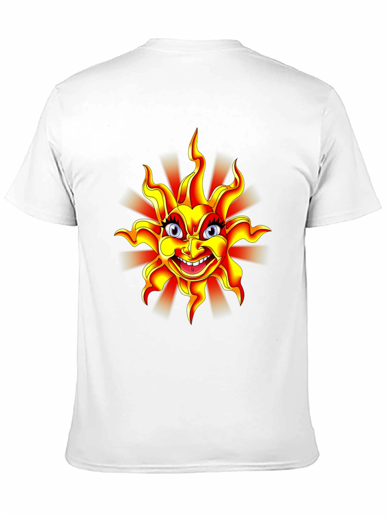 Cartoon Sun Graphic Black T-Shirt