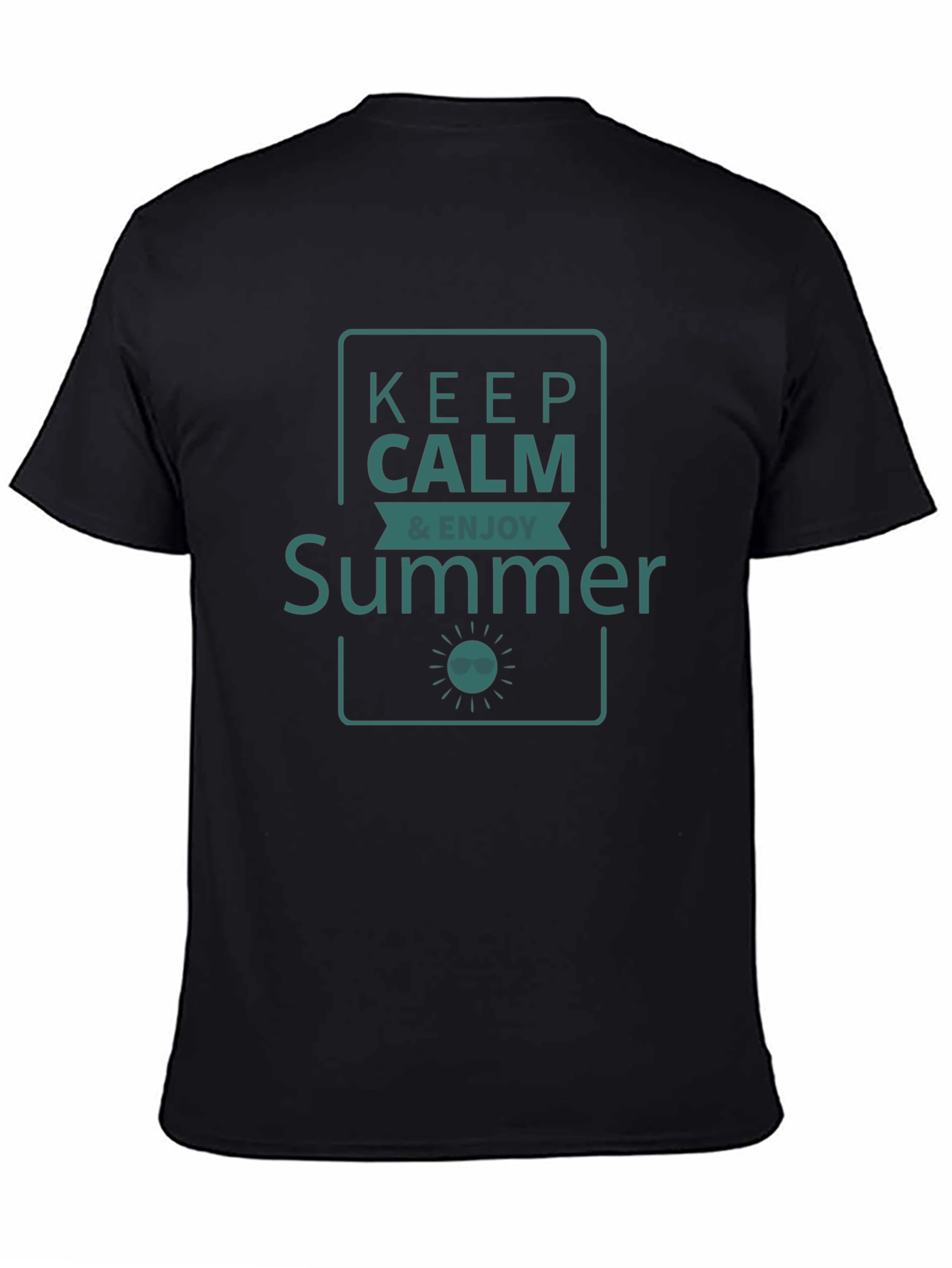 Keep Calm & Enjoy Summer Graphic T-Shirt - Black