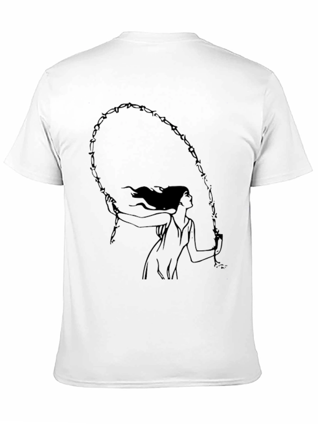 Barbed Wire Woman Graphic Tee - Unisex Black T-Shirt