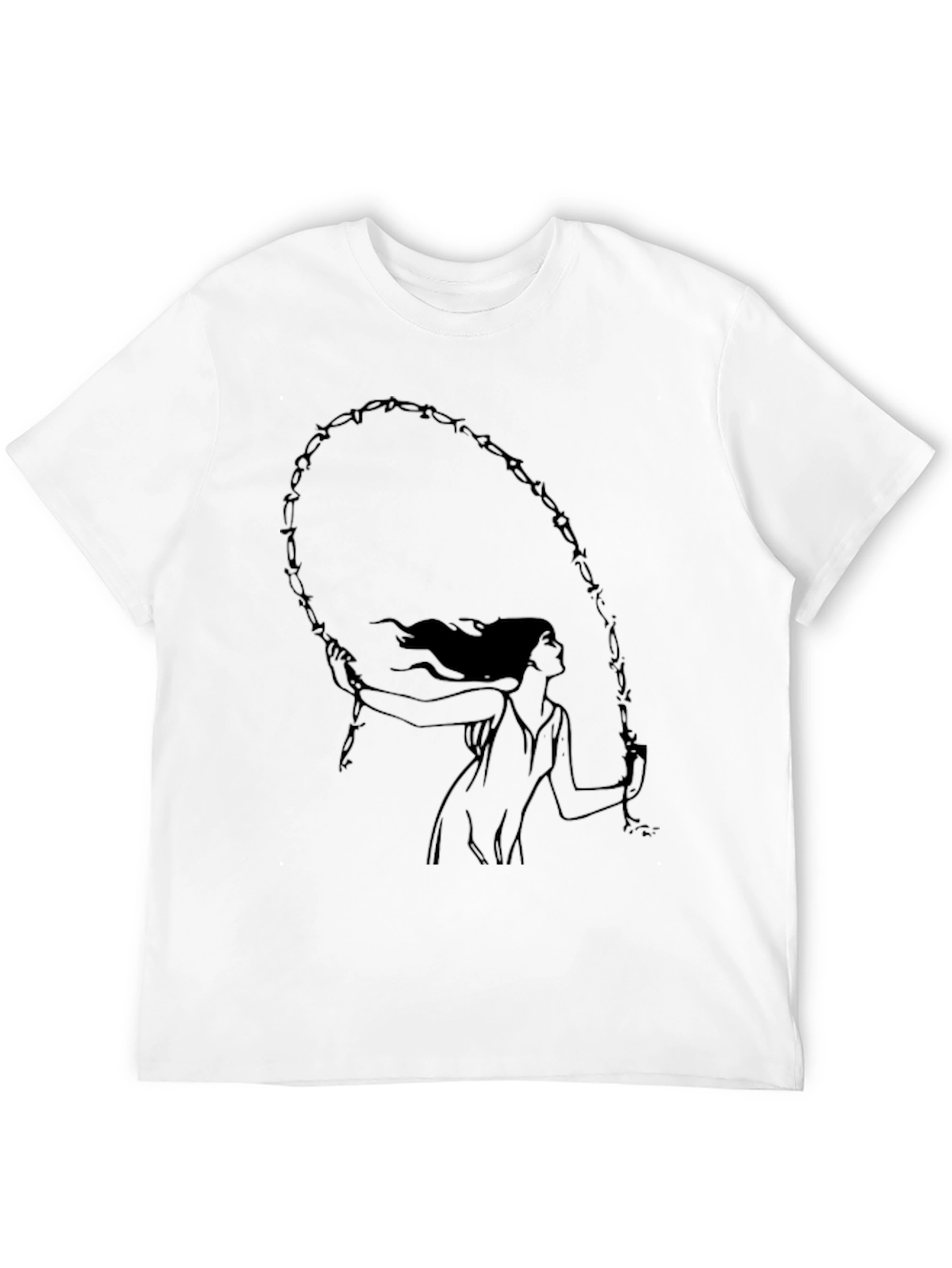 Barbed Wire Woman Graphic Tee - Unisex Black T-Shirt