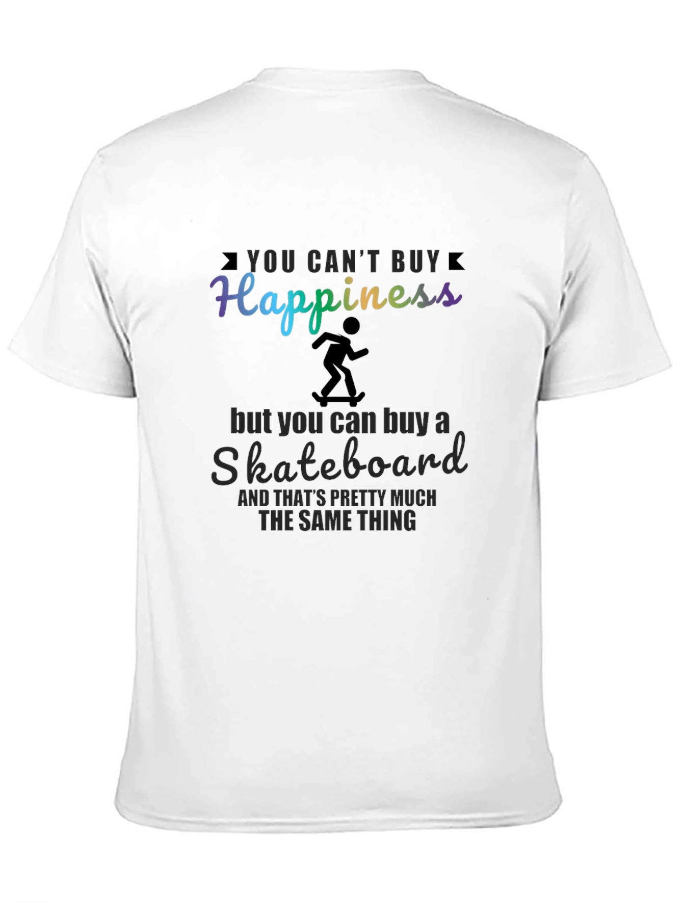 Happiness Skateboard T-Shirt - Black