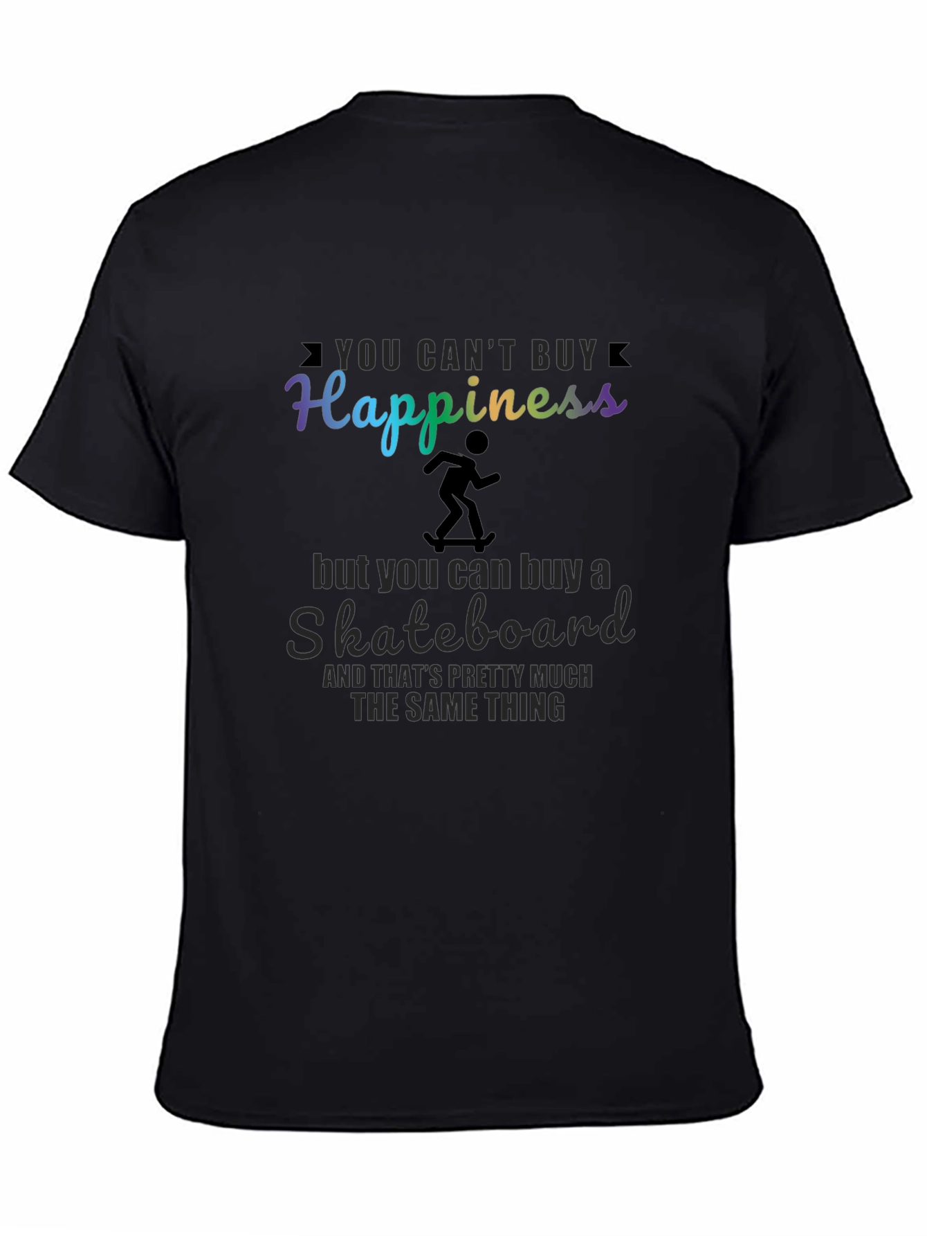 Happiness Skateboard T-Shirt - Black