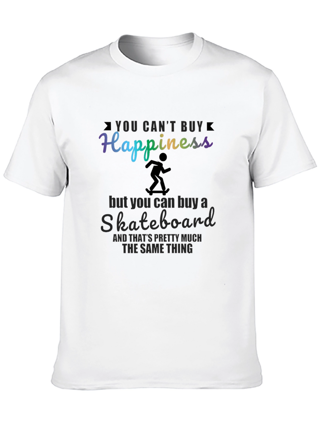 Happiness Skateboard T-Shirt - Black