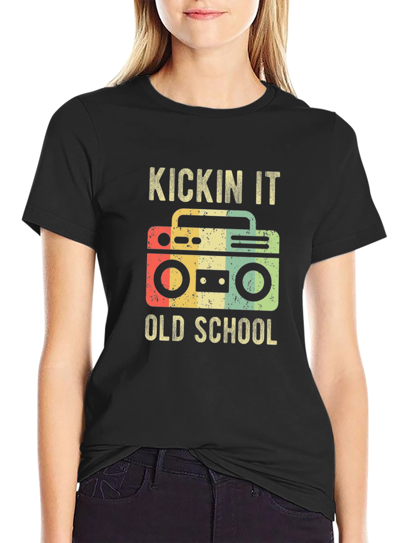 Kickin It Old School Boombox Graphic Tee