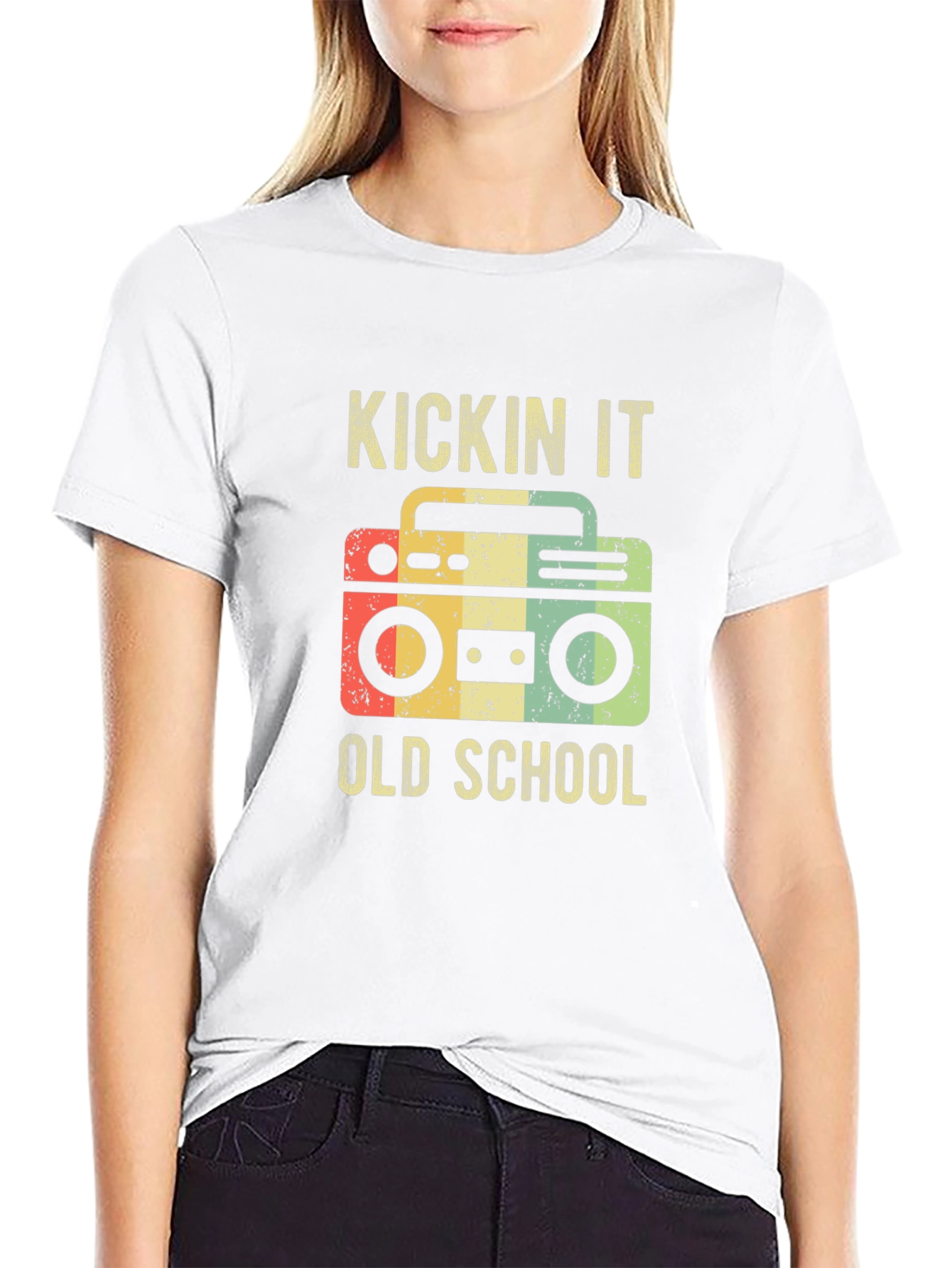 Kickin It Old School Boombox Graphic Tee