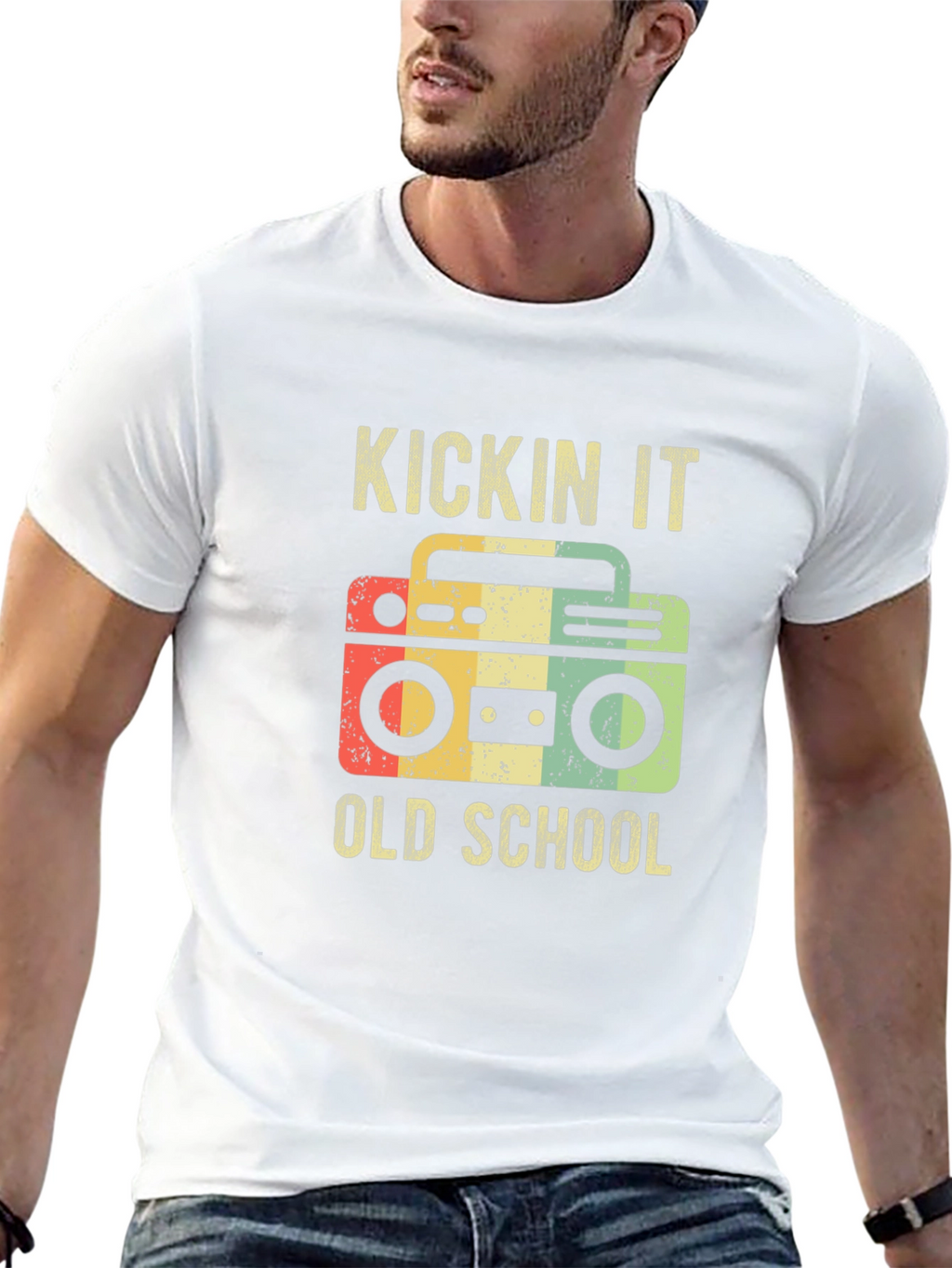 Kickin It Old School Boombox Graphic Tee