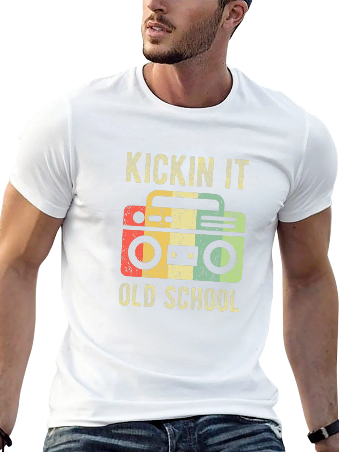 Kickin It Old School Boombox Graphic Tee