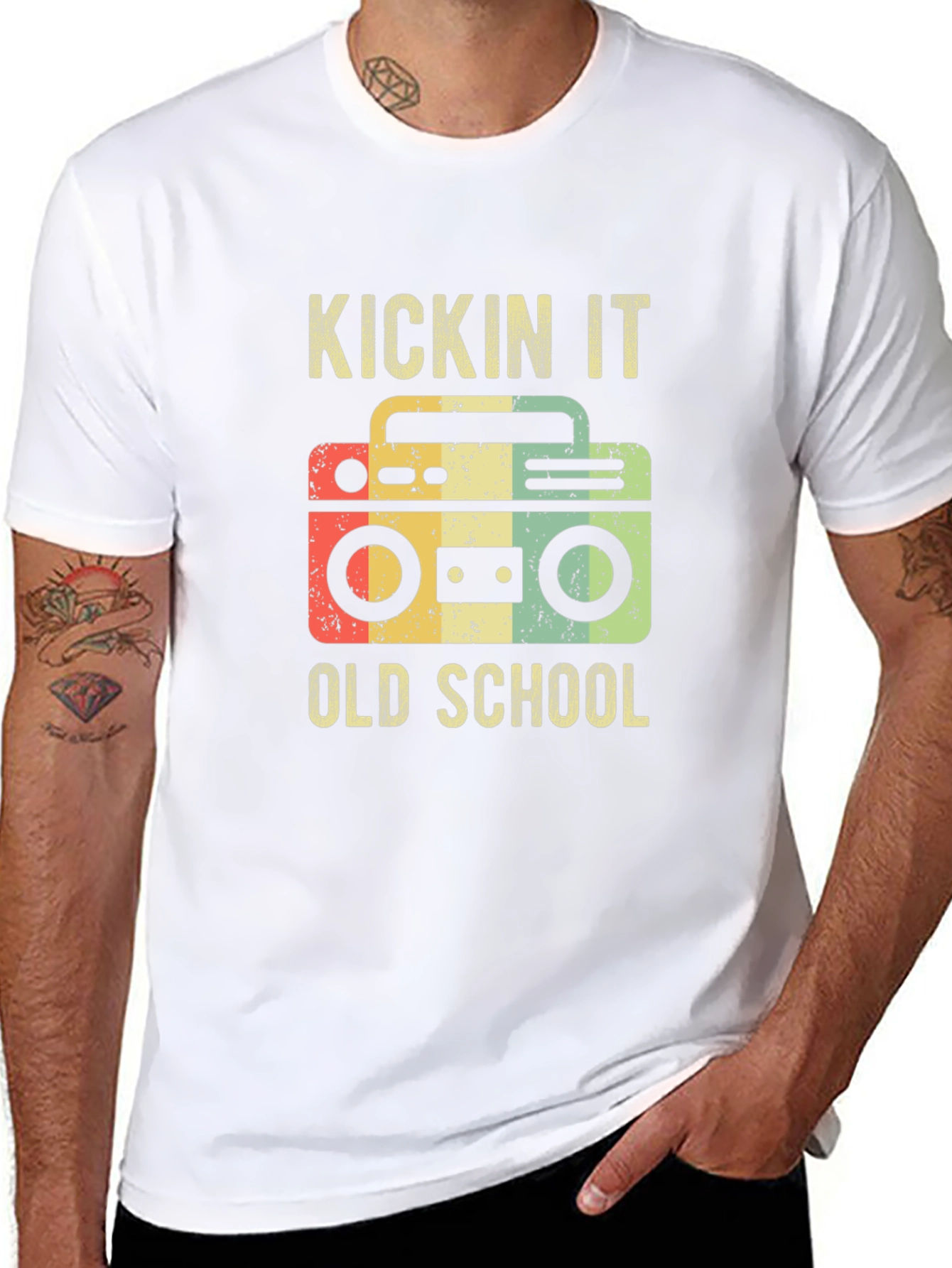 Kickin It Old School Boombox Graphic Tee