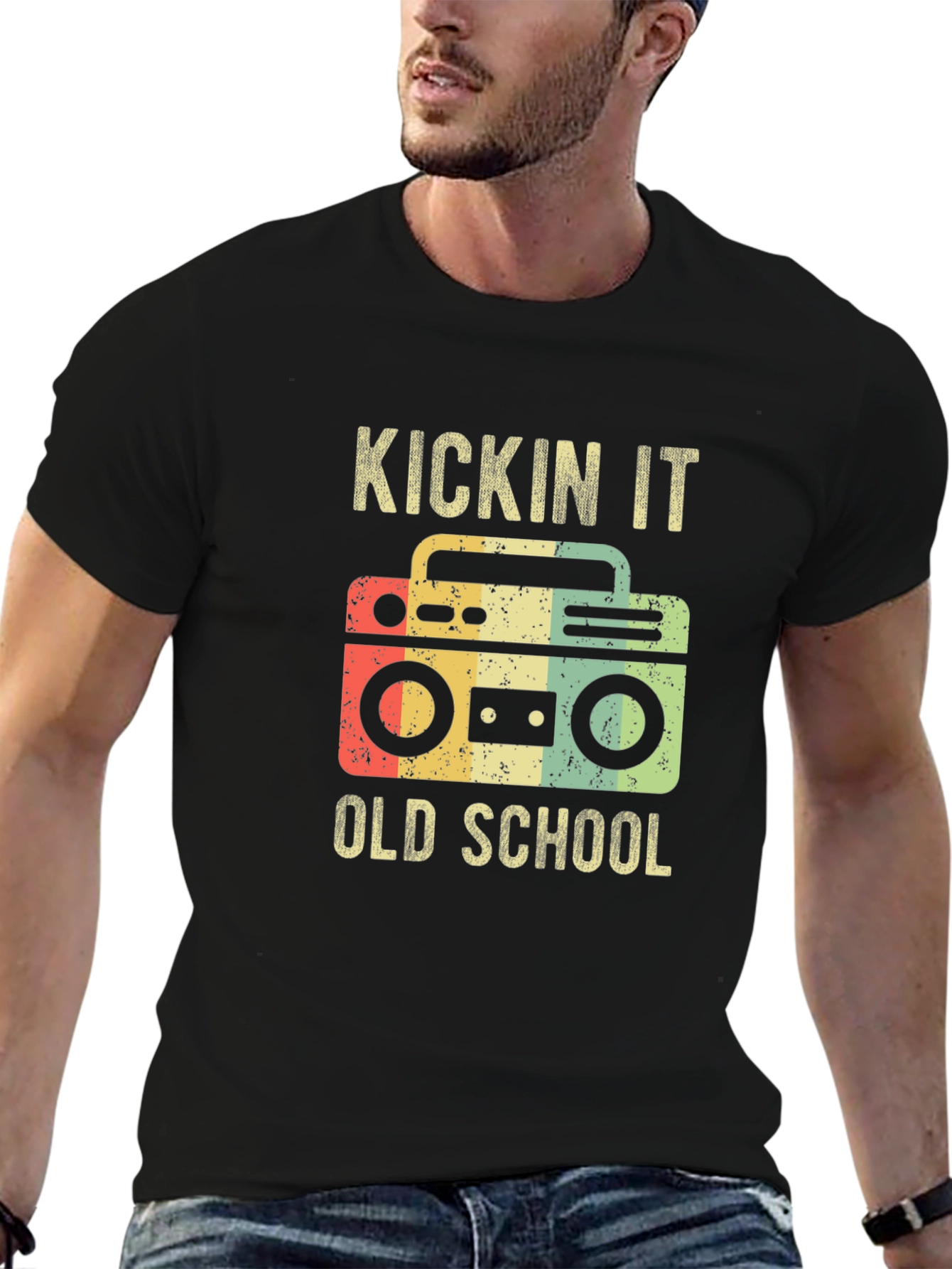 Kickin It Old School Boombox Graphic Tee