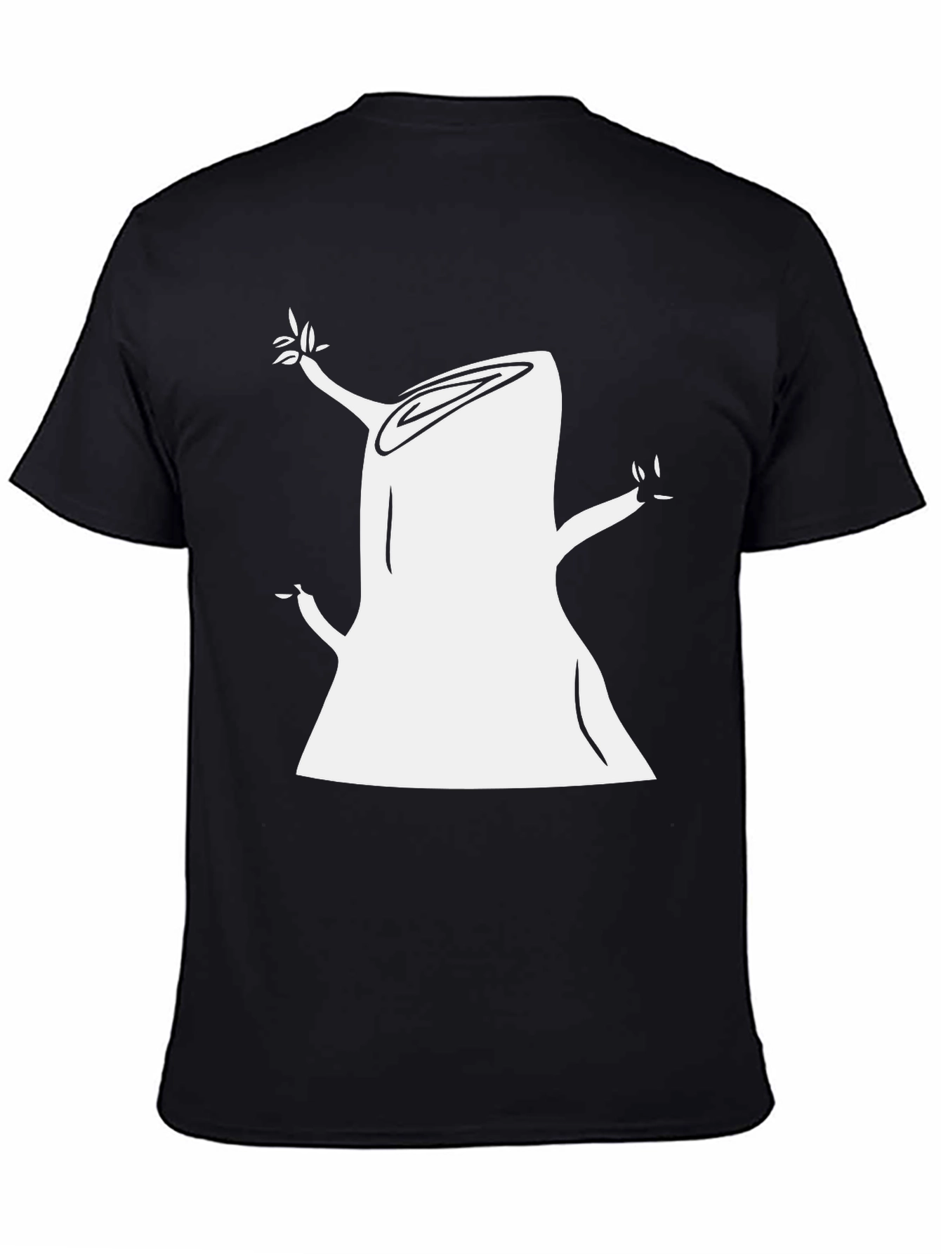 Tree Stump Graphic Tee - Black Cotton T-Shirt